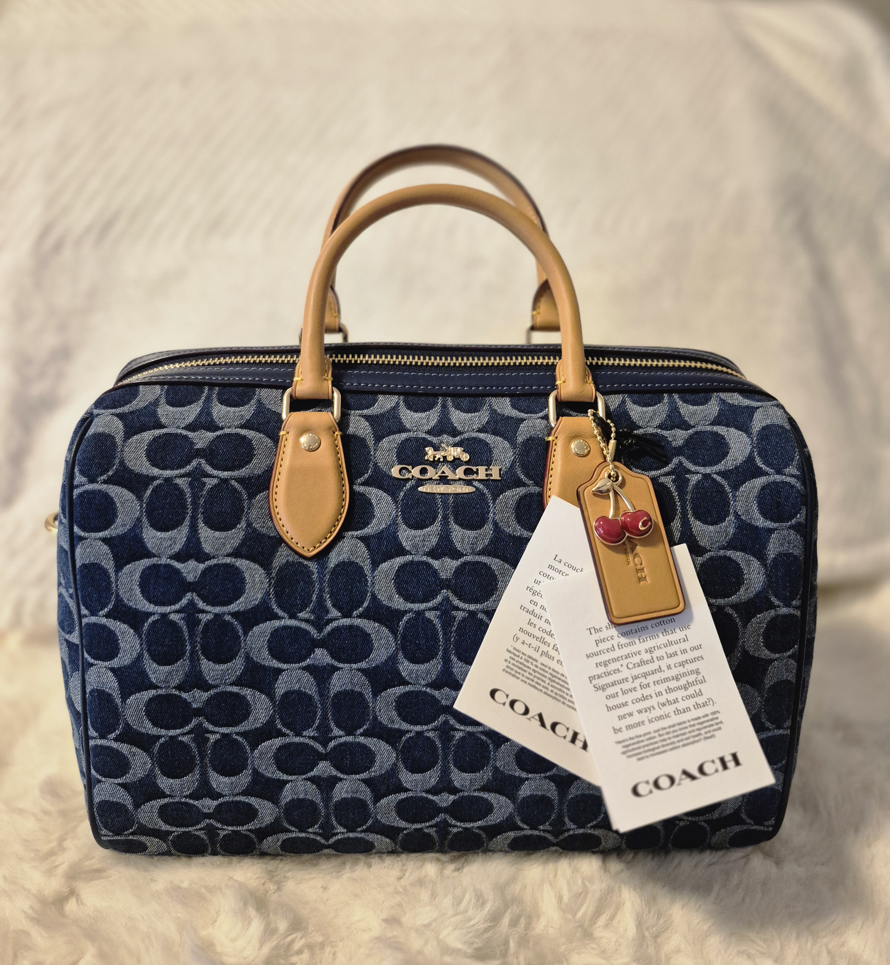 バッグ Coach Satchel Bag Signature Denim 45c6fbacecad891e1752dbdb705023