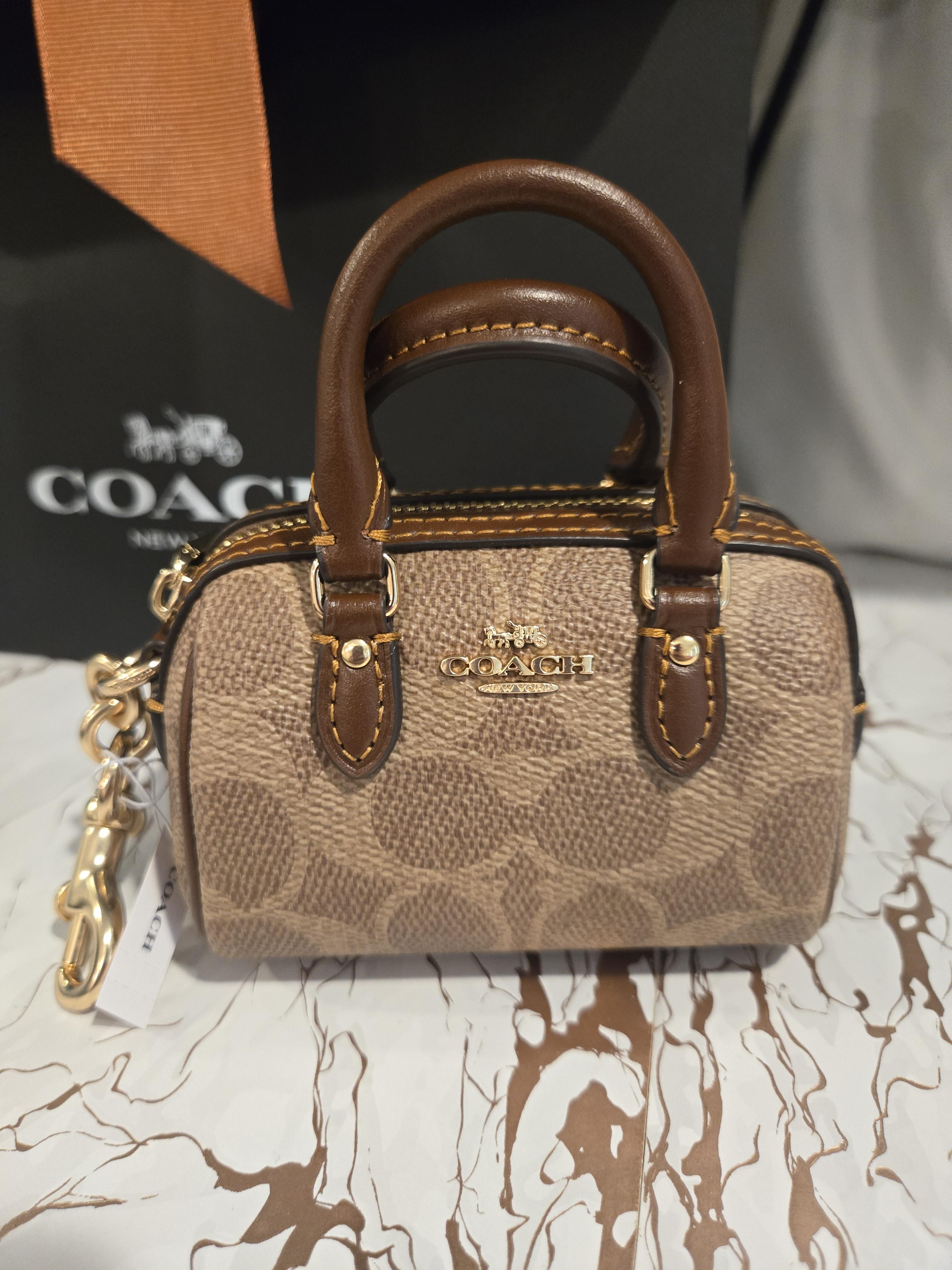 小物 COACH Mini Boston Rowan Bag Charm PVC Mini Rowan Bag Charm In Signature Canvas | COACH®