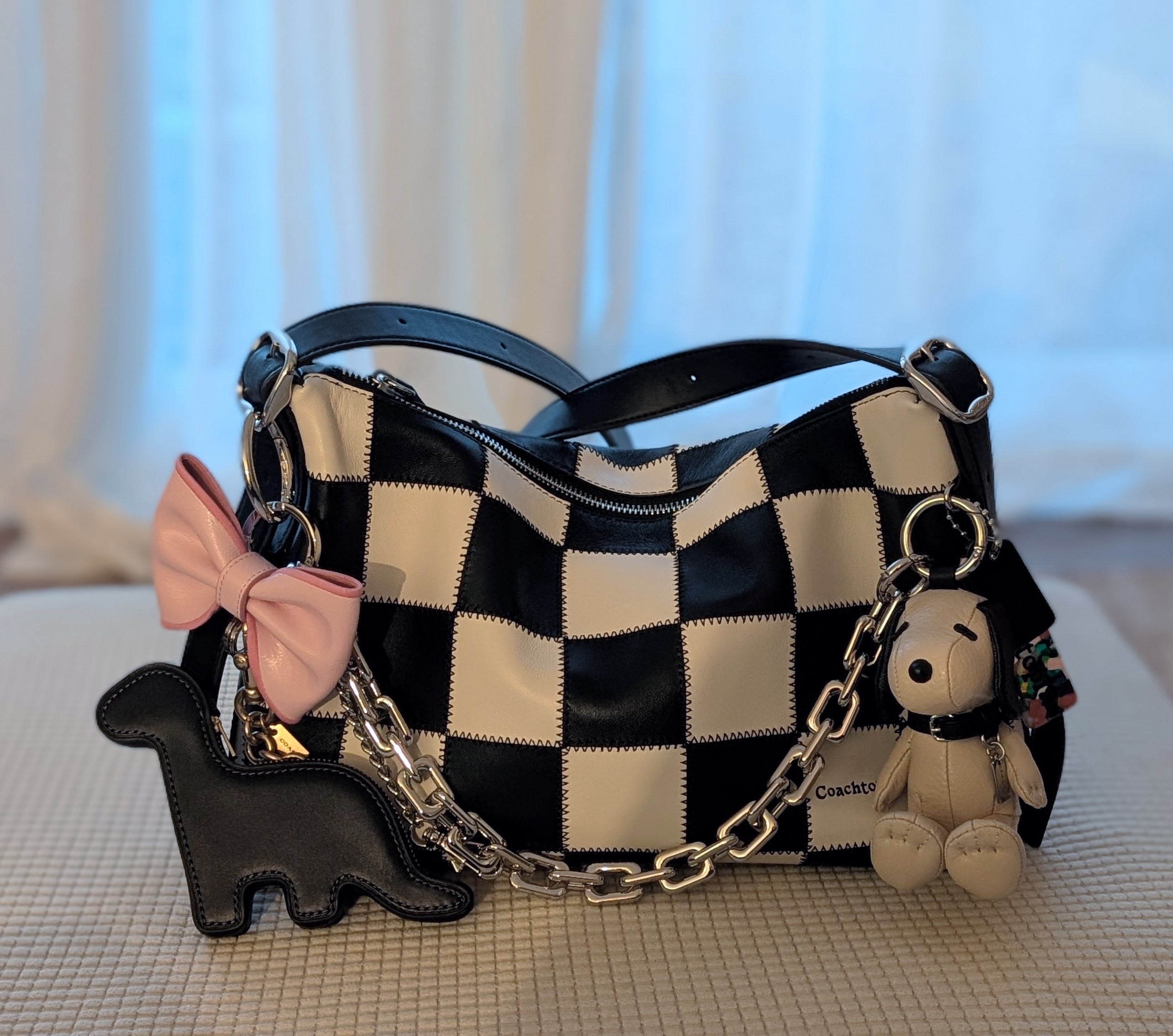Alter/Ego Shoulder Bag In Checkerboard Upcrafted Leather