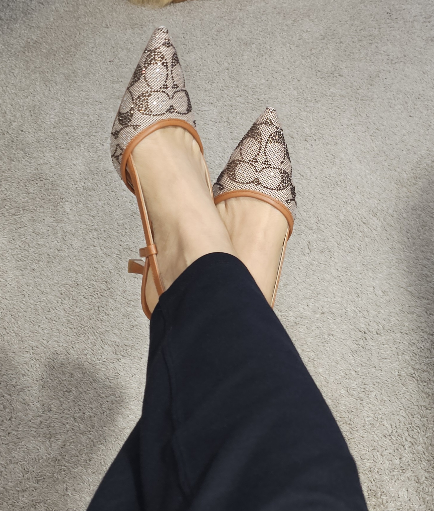 フラットシューズ ^custommade^ 3cm Ribbon Stiletto Kitten Heel Rosie CW0079BK COACH Women's Rosie Crystal Signature Slingback Pumps - Macy's