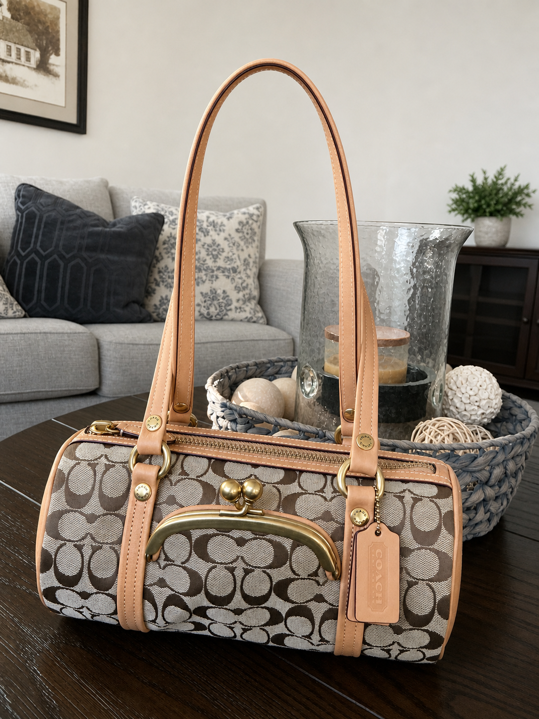 Kisslock Barrel Bag 28 In Repurposed Denim | COACH®