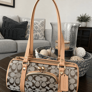 Kisslock Barrel Bag 28 In Repurposed Denim | Bags | Coach | COACH®
