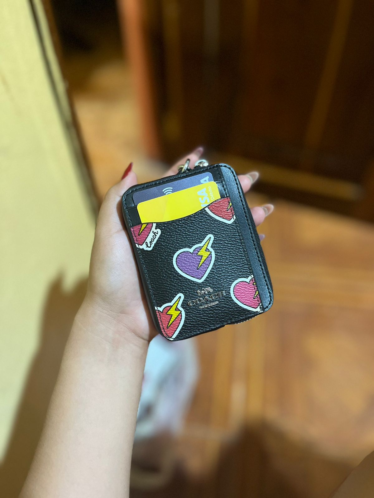 Zip Card Case In Signature Canvas With Mystical Floral Print | COACH®