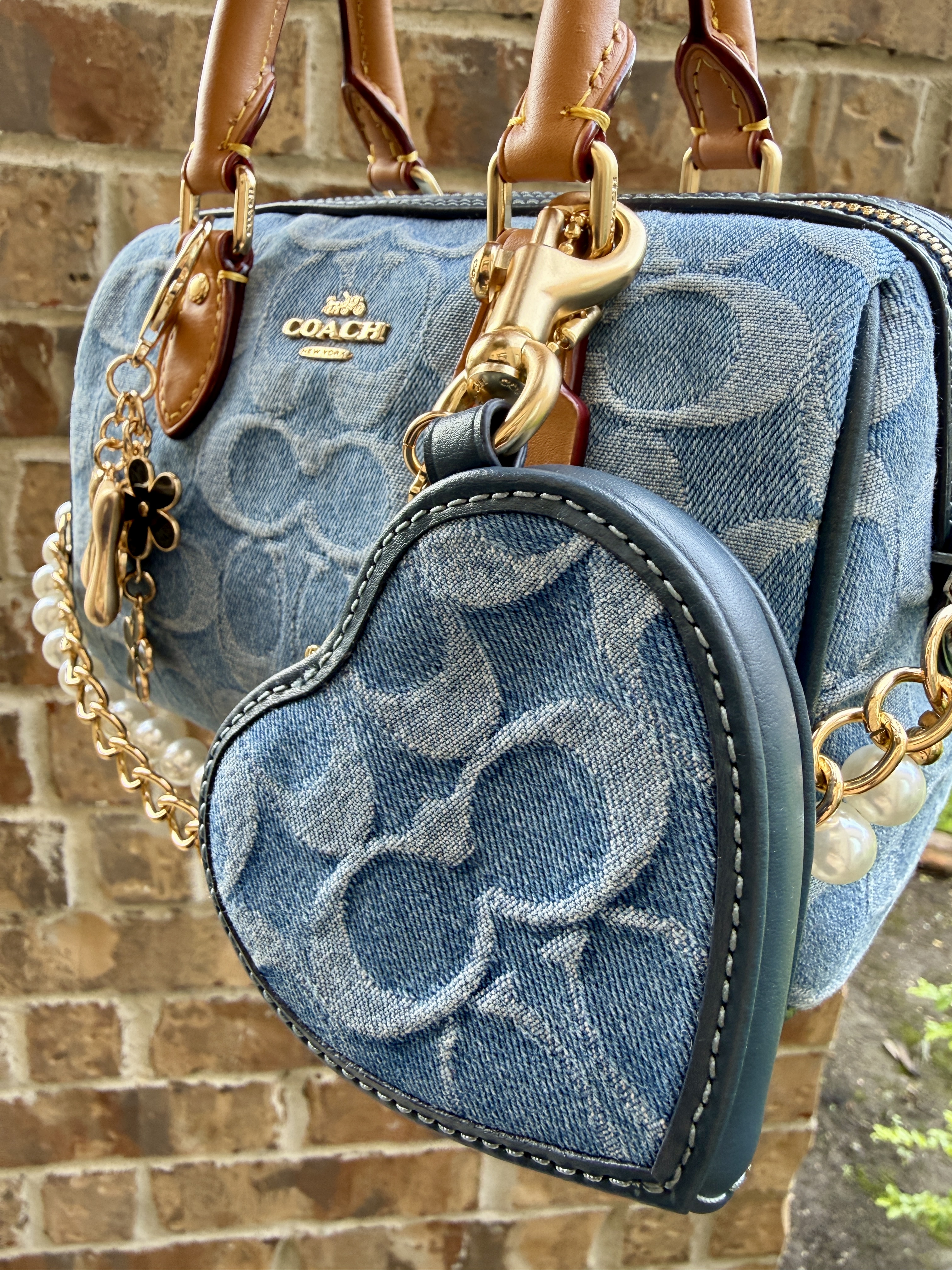 Heart Bag Charm In Signature Denim | Accessories | Coach | COACH®
