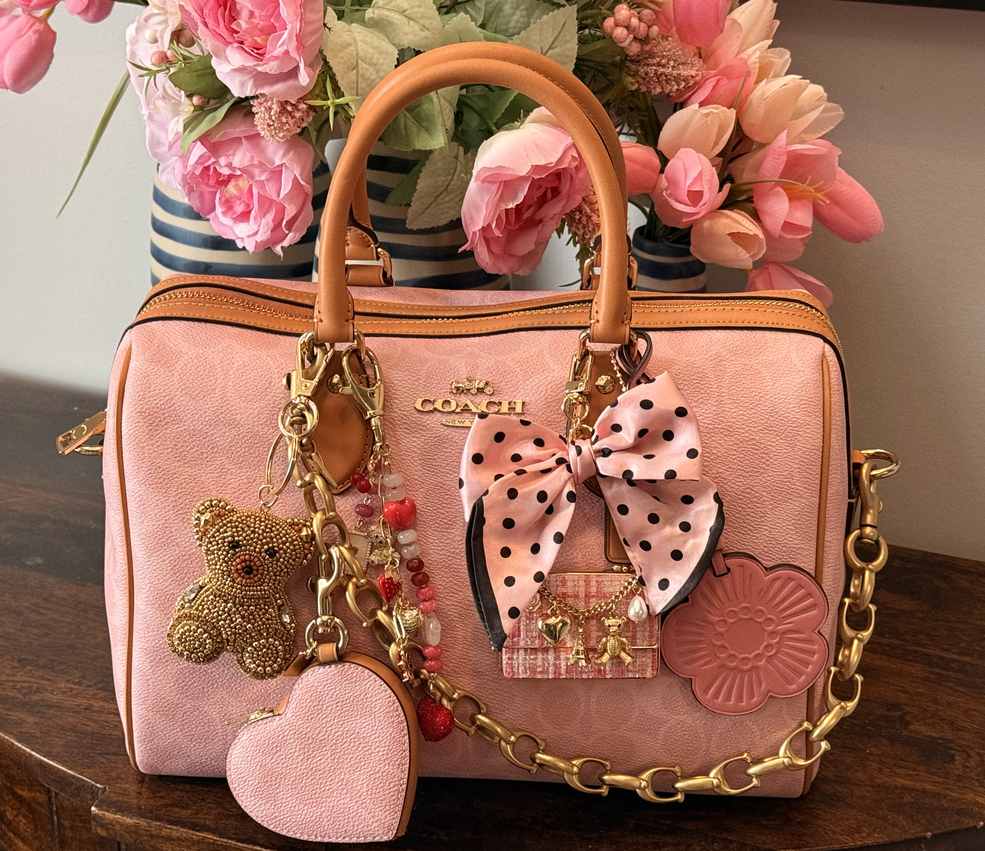 Rowan Large Satchel Bag In Signature Canvas With Charms | Bags
