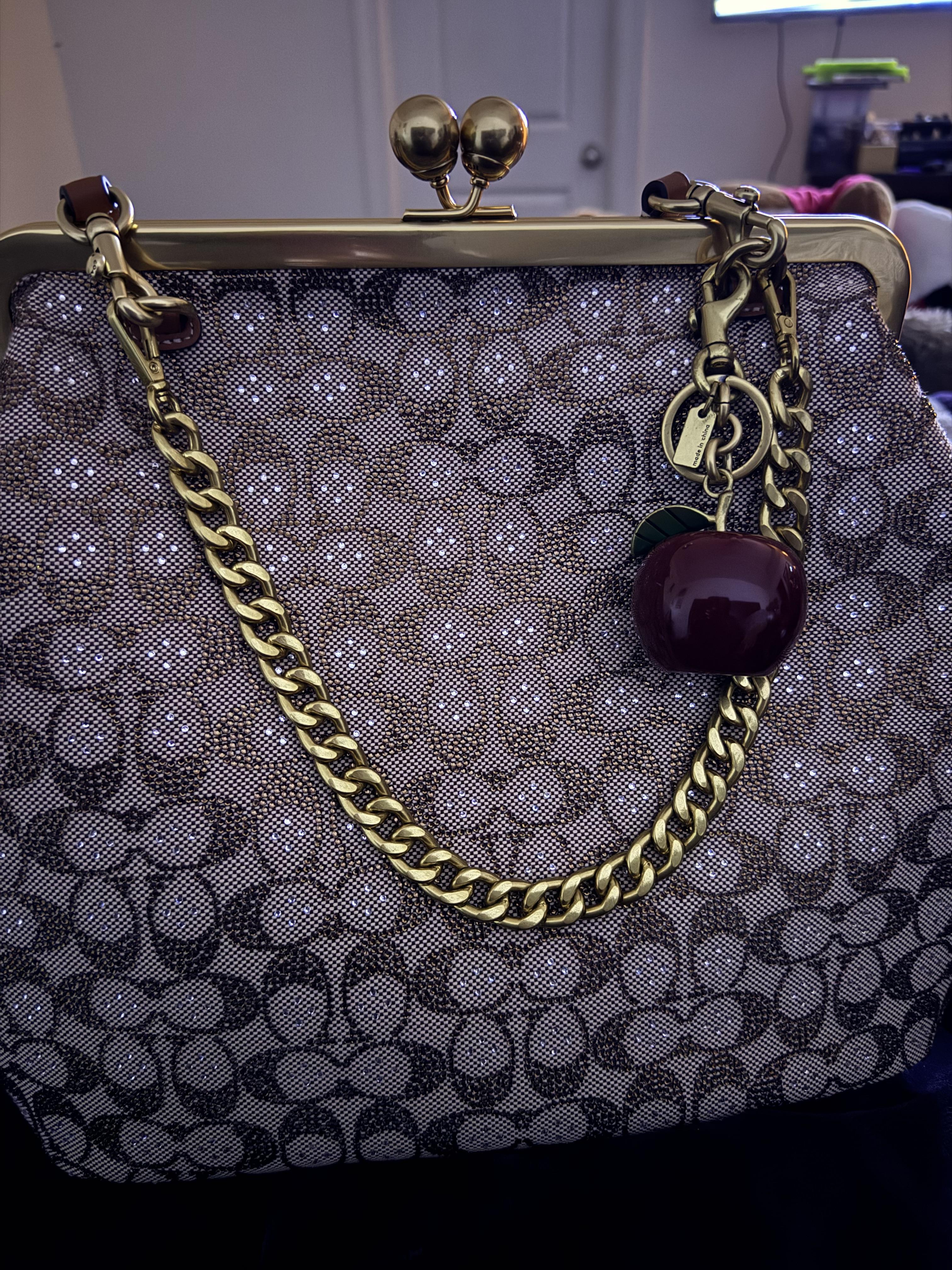 ◎美品◎ COACH スパンコール kisslock パーティバッグ シルバー ◎美品◎ COACH スパンコール kisslock パーティバッグ シルバー