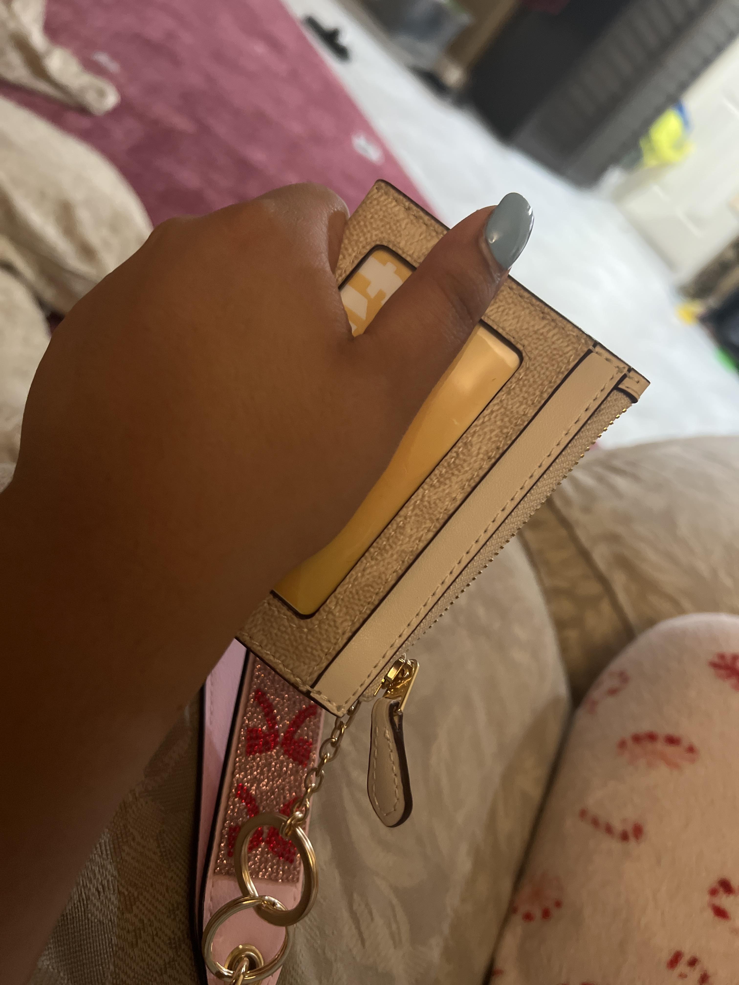 Mini Skinny ID Case In Signature Jacquard With Floral Embroidery