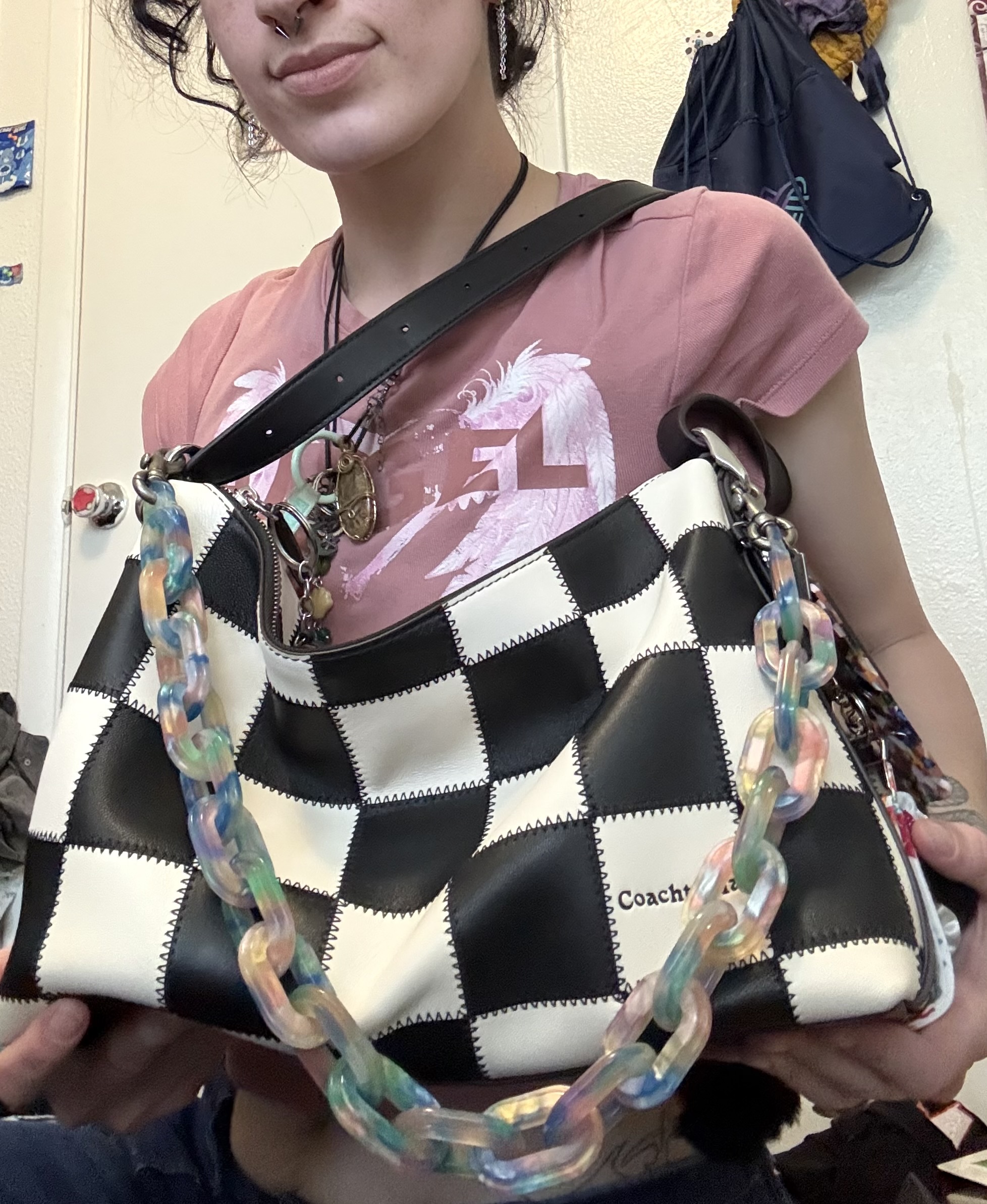 Alter/Ego Slouchy Shoulder Bag In Checkerboard Upcrafted