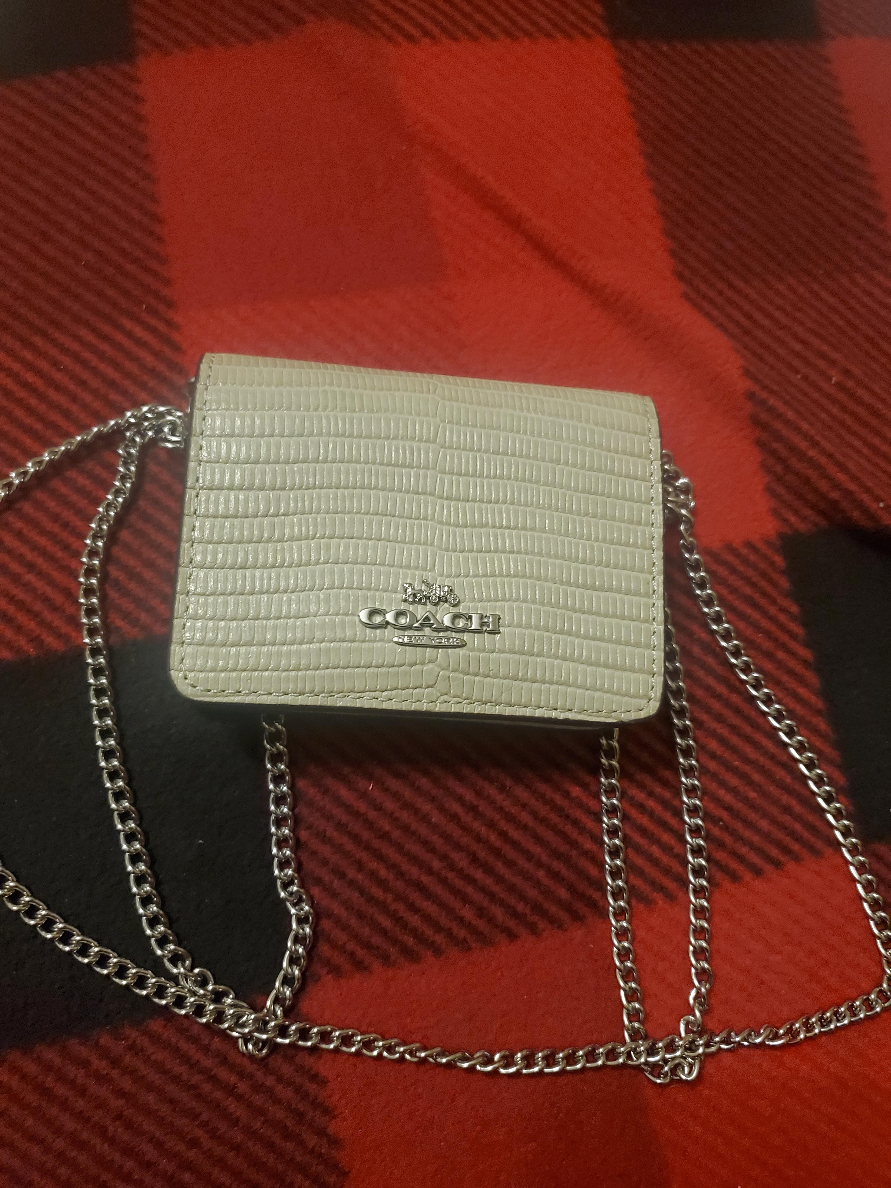 Mini Wallet On A Chain With Floral Whipstitch | COACH®