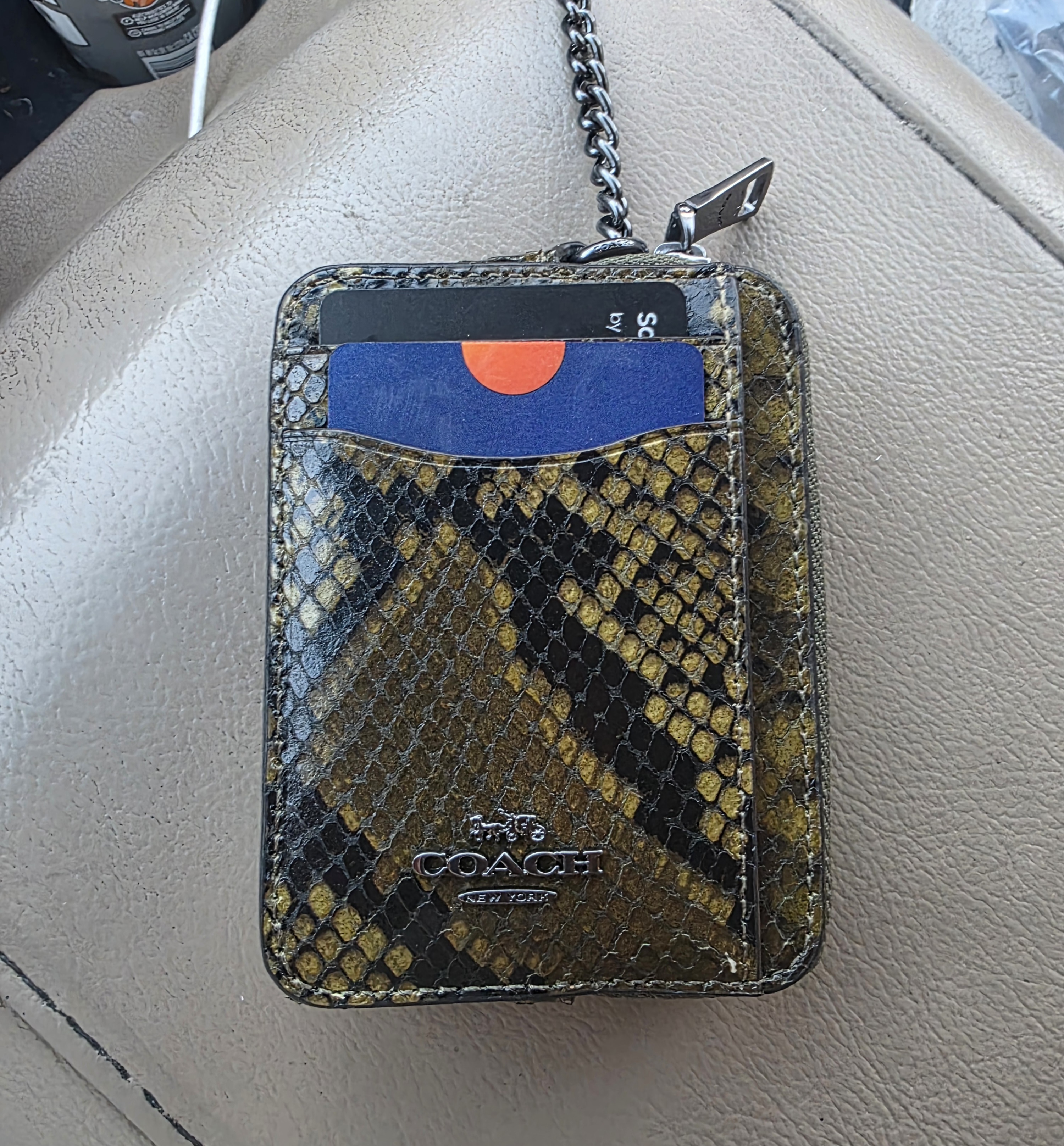 Zip Card Case With Snake Print | Wallets | Coach | COACH®