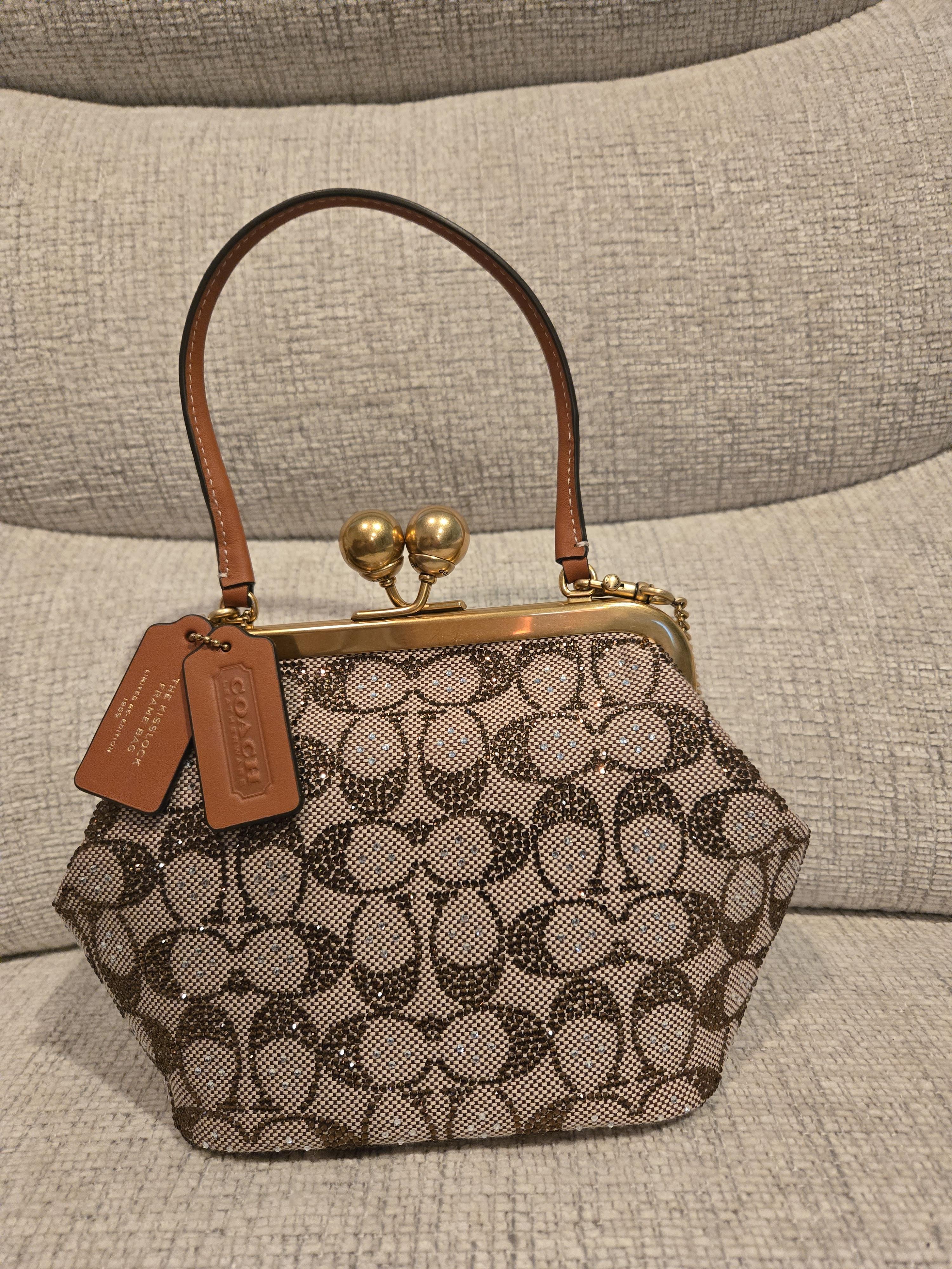 COACH® | Kisslock Frame Bag 16 In Crystal Signature Jacquard