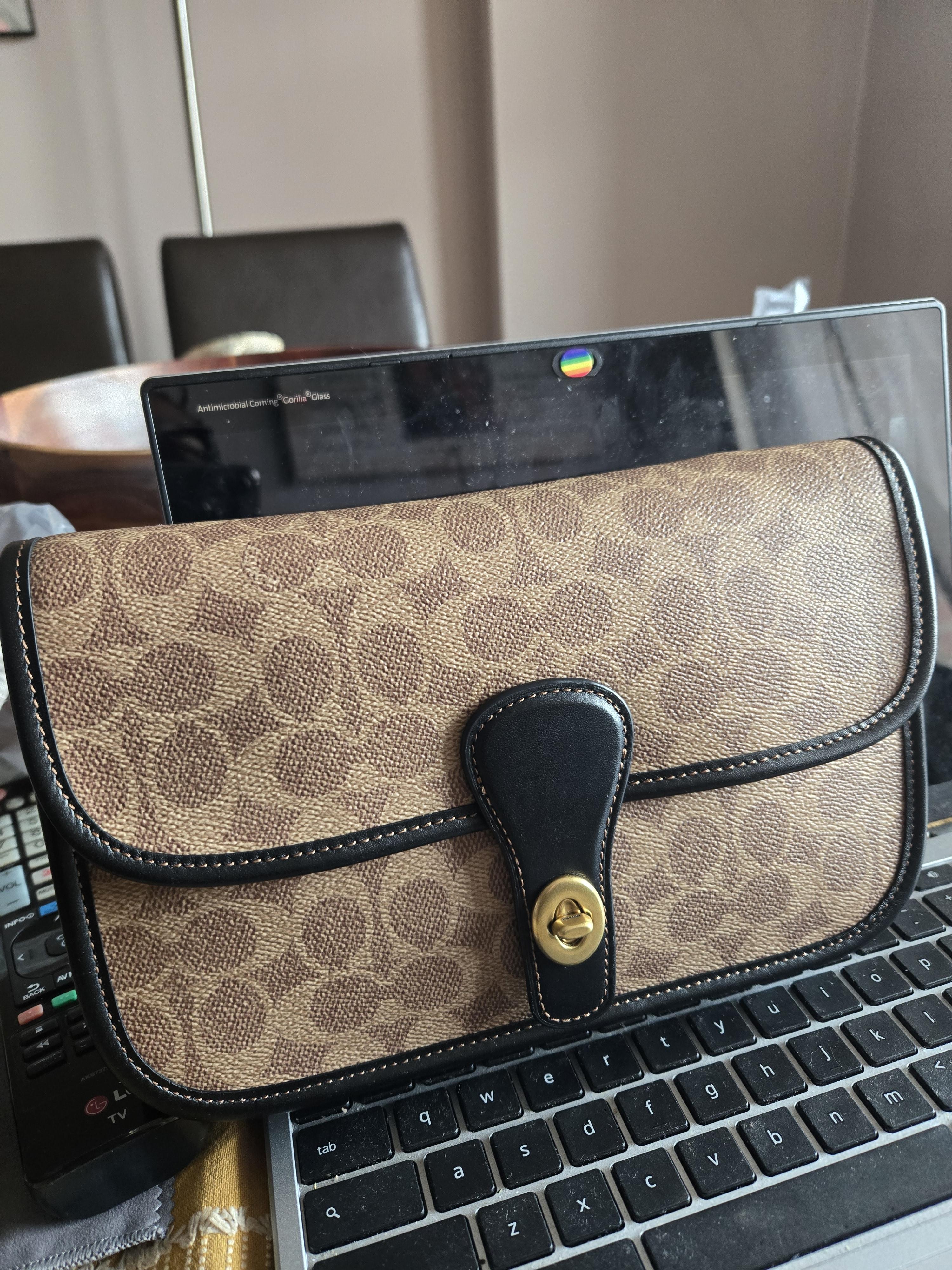 COACH® | Restored Turnlock Tab Messenger Bag In Signature Canvas