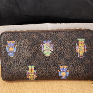 Long Zip Around Wallet In Signature Canvas With Coach Graphic