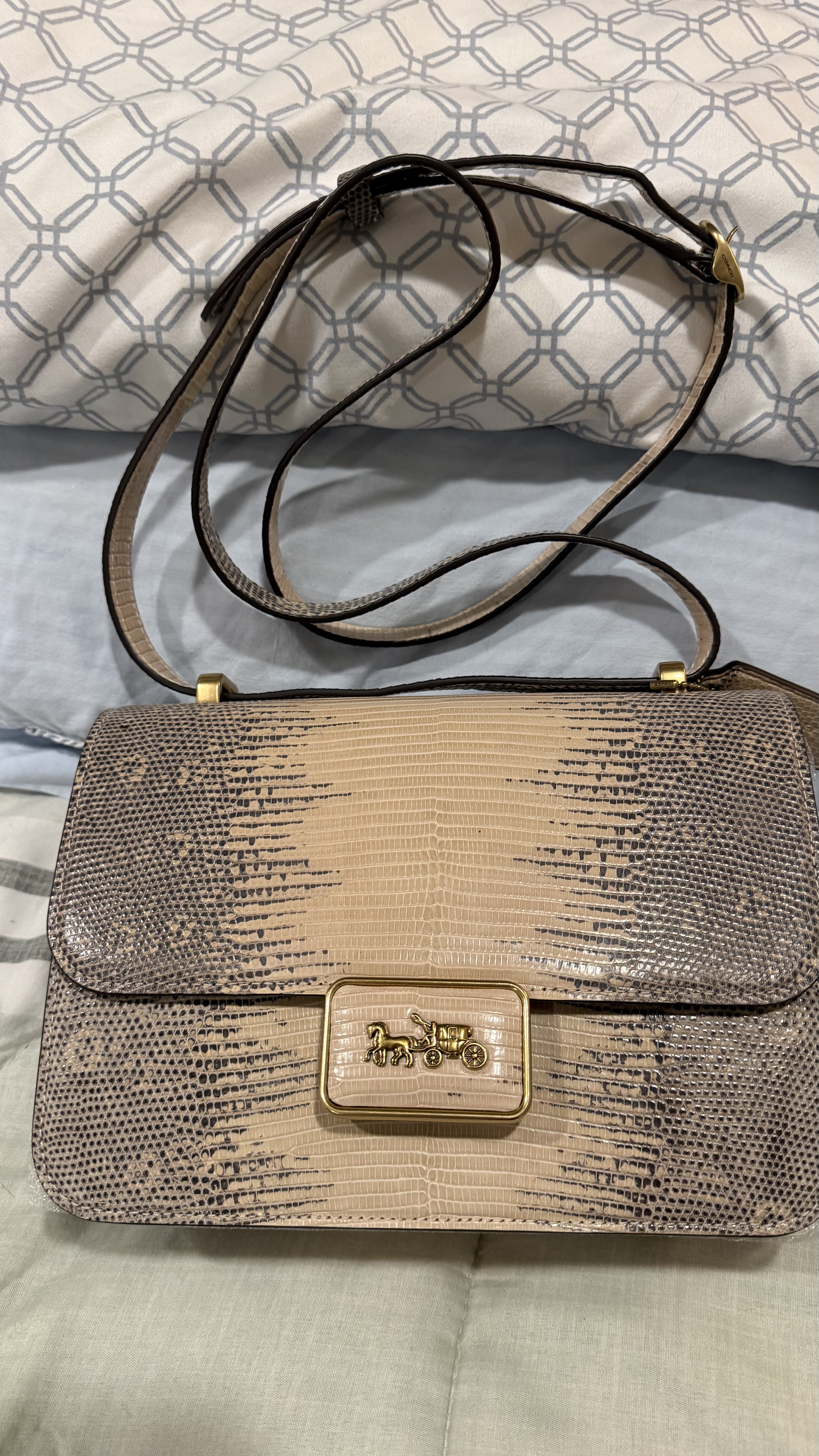 Restored Alie Shoulder Bag In Signature Jacquard With Snakeskin