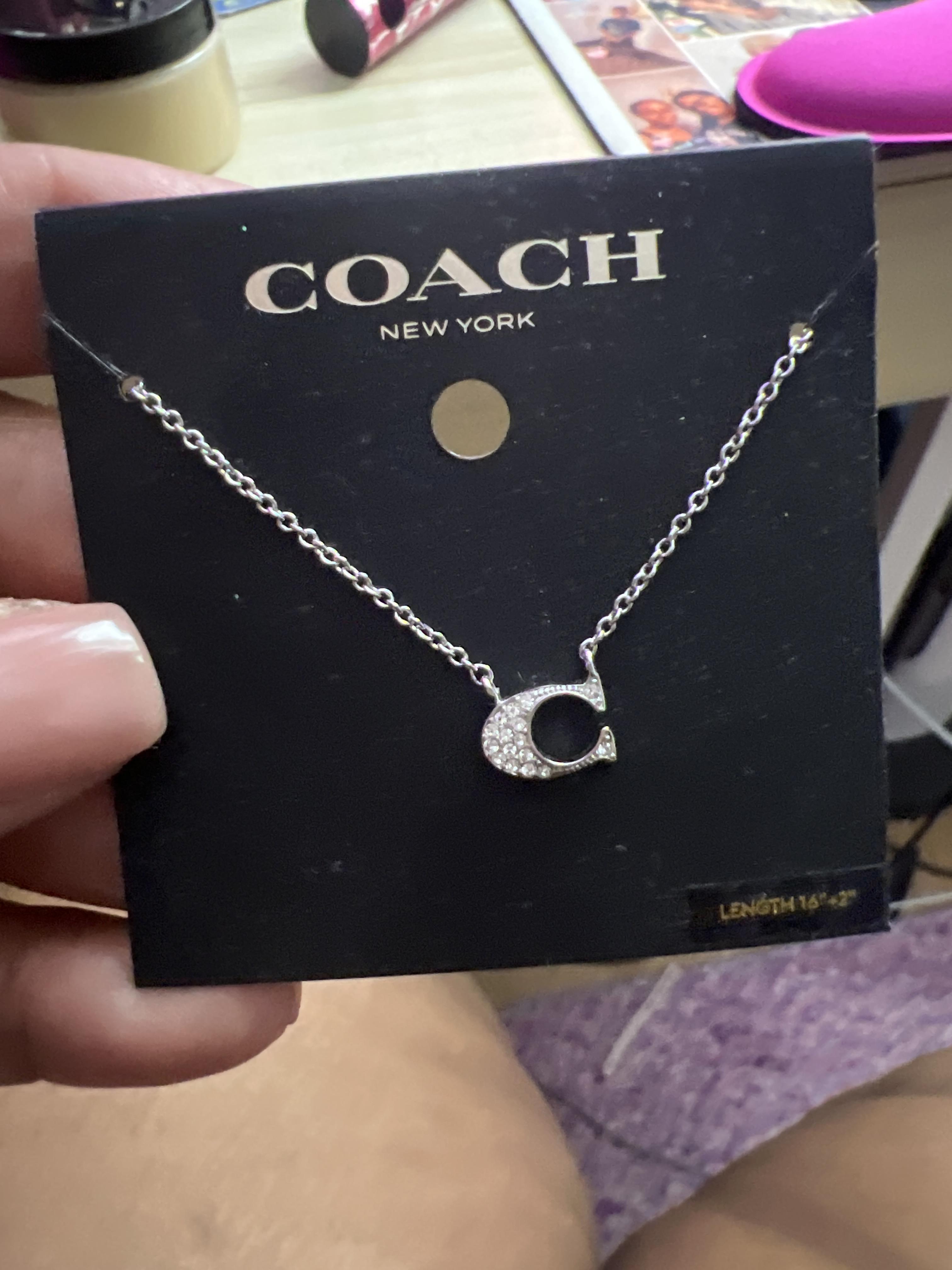 洋楽 Official Pave Signature Necklace | Jewelry | Coach | COACH®