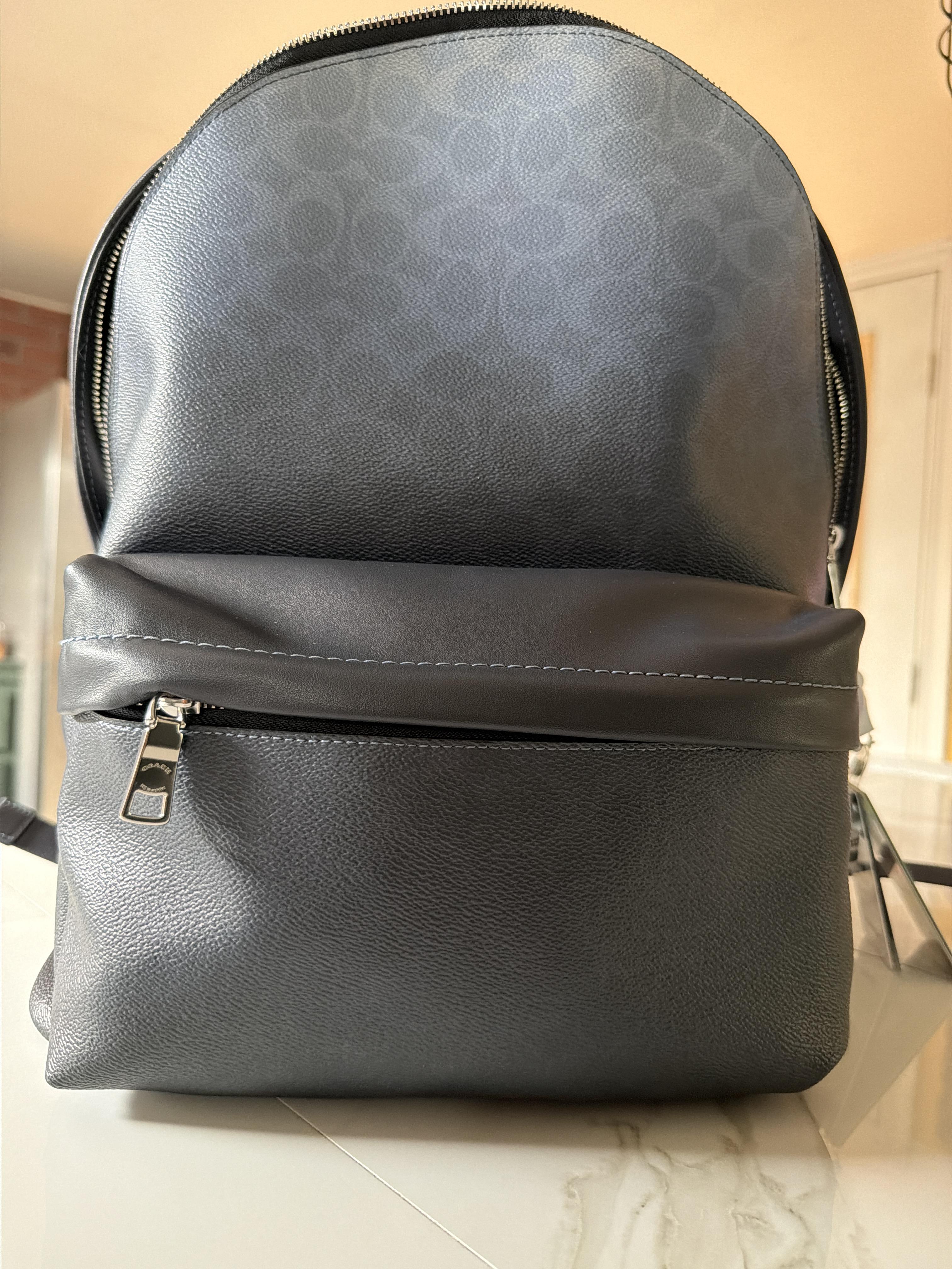 coach backpack charles Medium Charlie in Signature Canas With Cherry Motif Sport Calf Leather Coach Charles Sport leather backpack