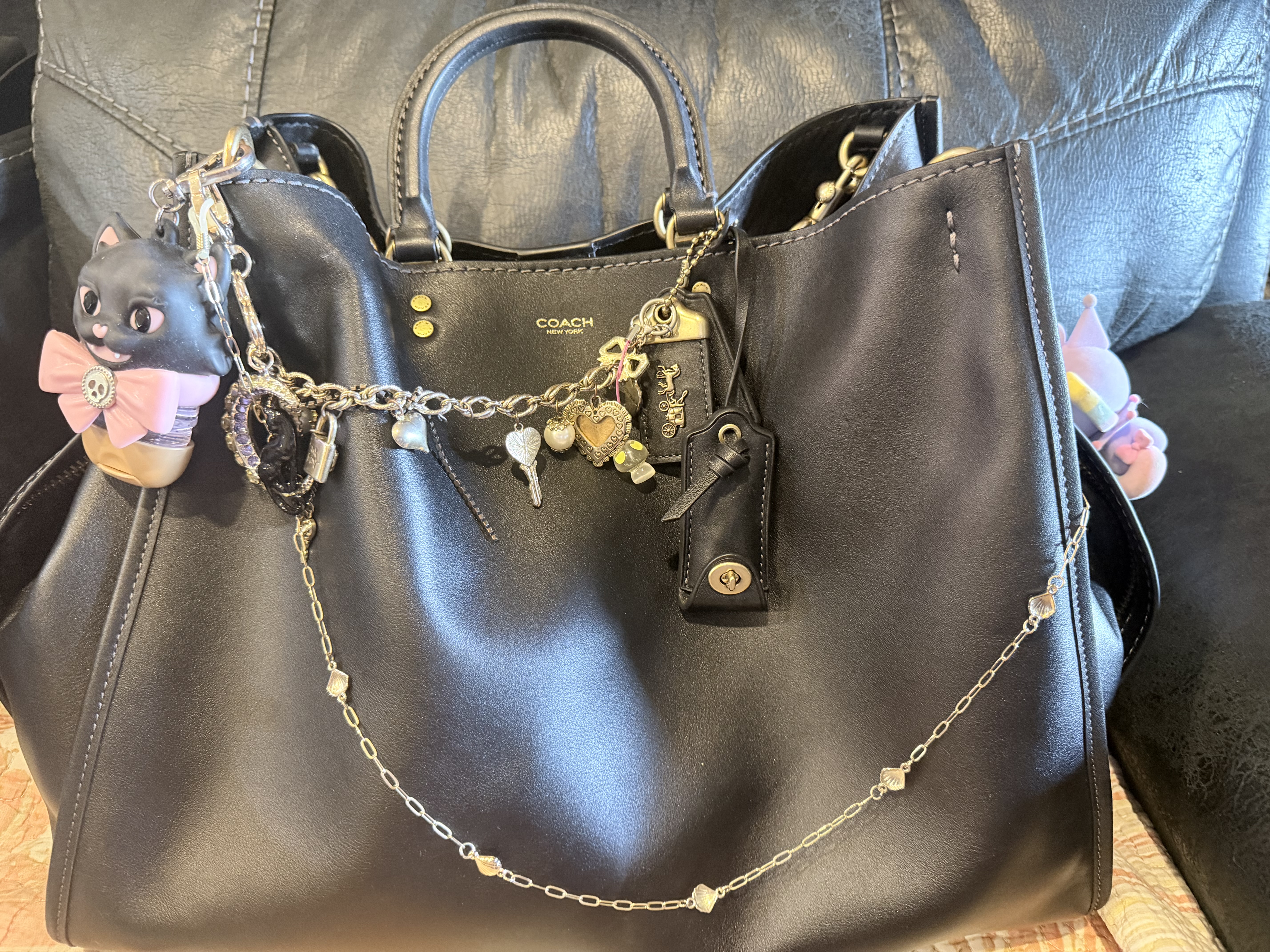Rogue Bag 40 In Loved Leather With Charms | COACH®