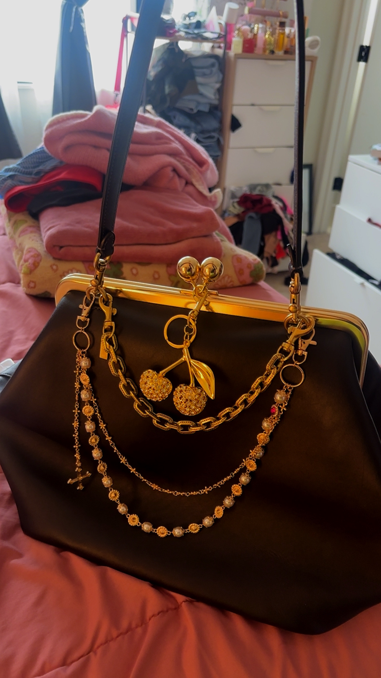 COACH® | Large Kisslock Frame Bag In Crystal Signature Jacquard