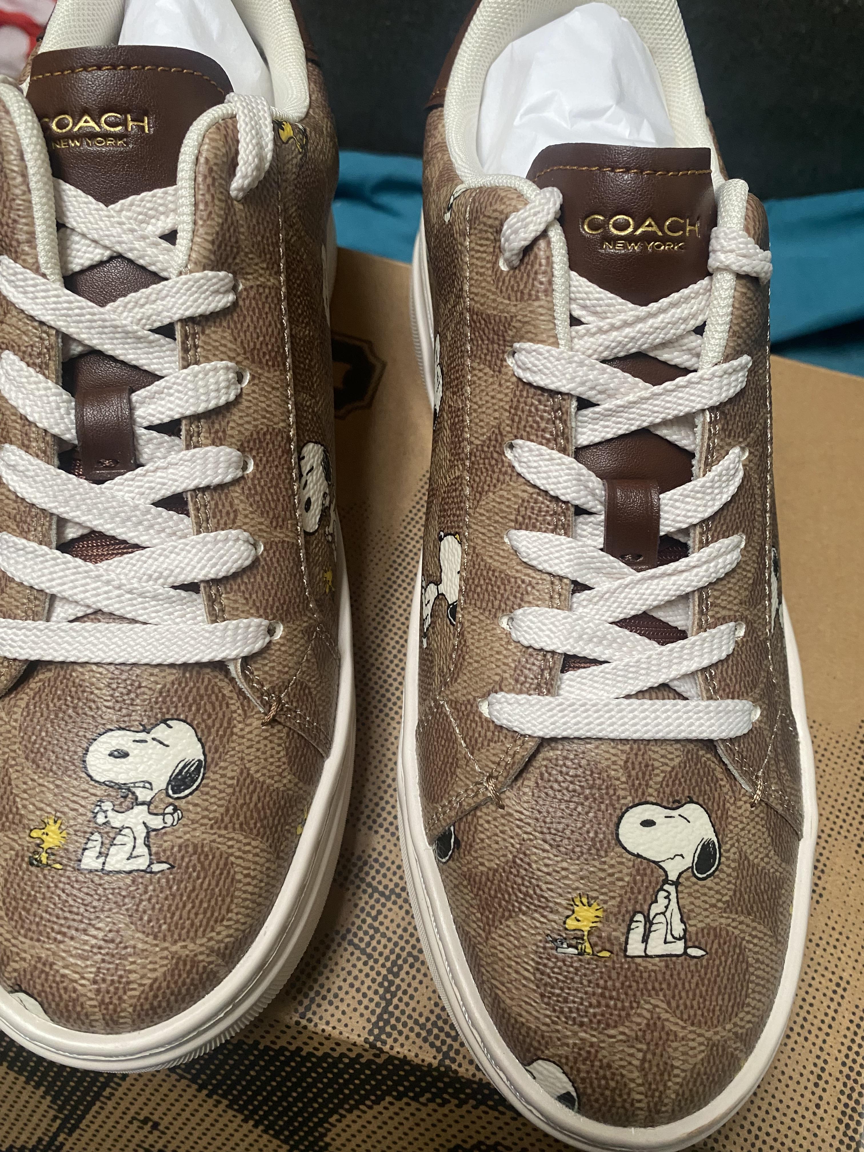 Coach X Peanuts High Line Sneaker In Signature Canvas With Snoopy