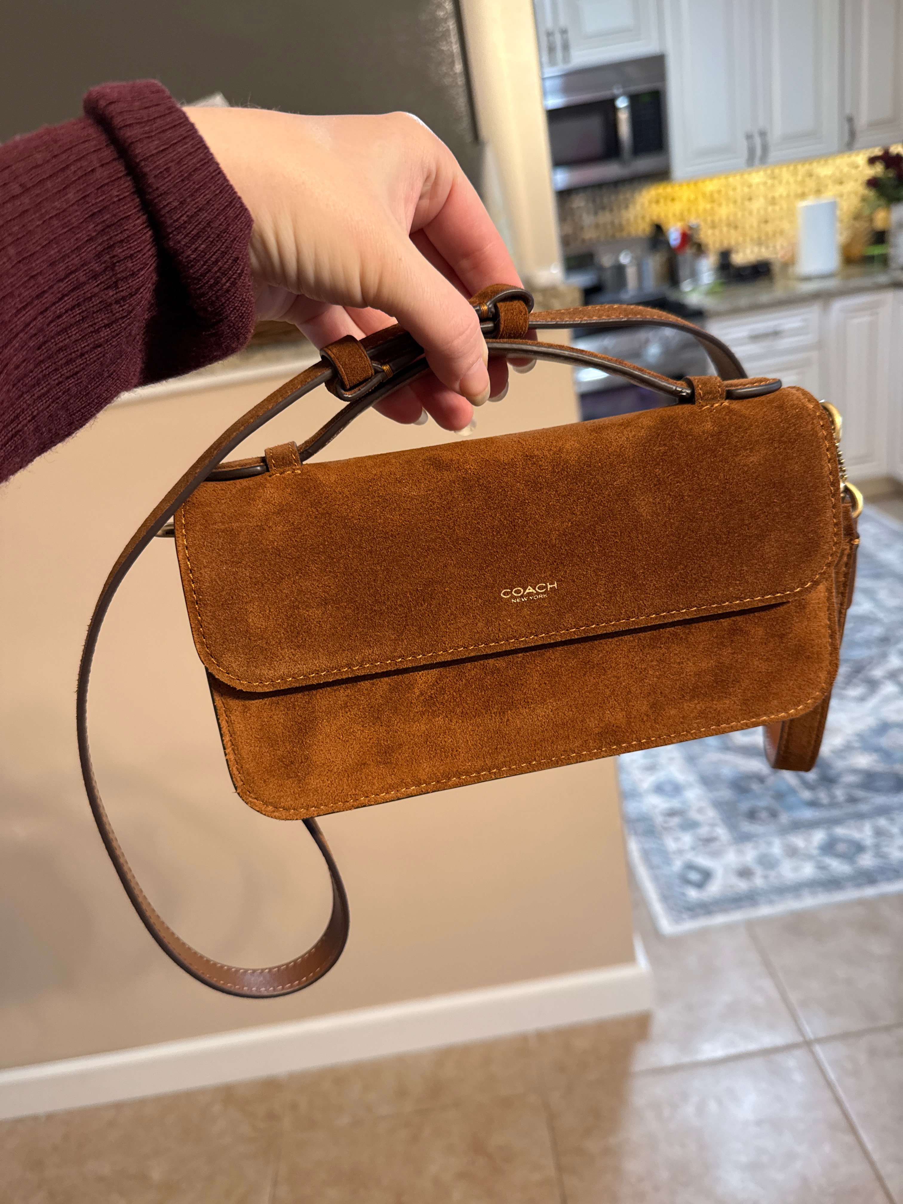New York Elora Top Handle Crossbody Bag In Loved Leather | COACH®