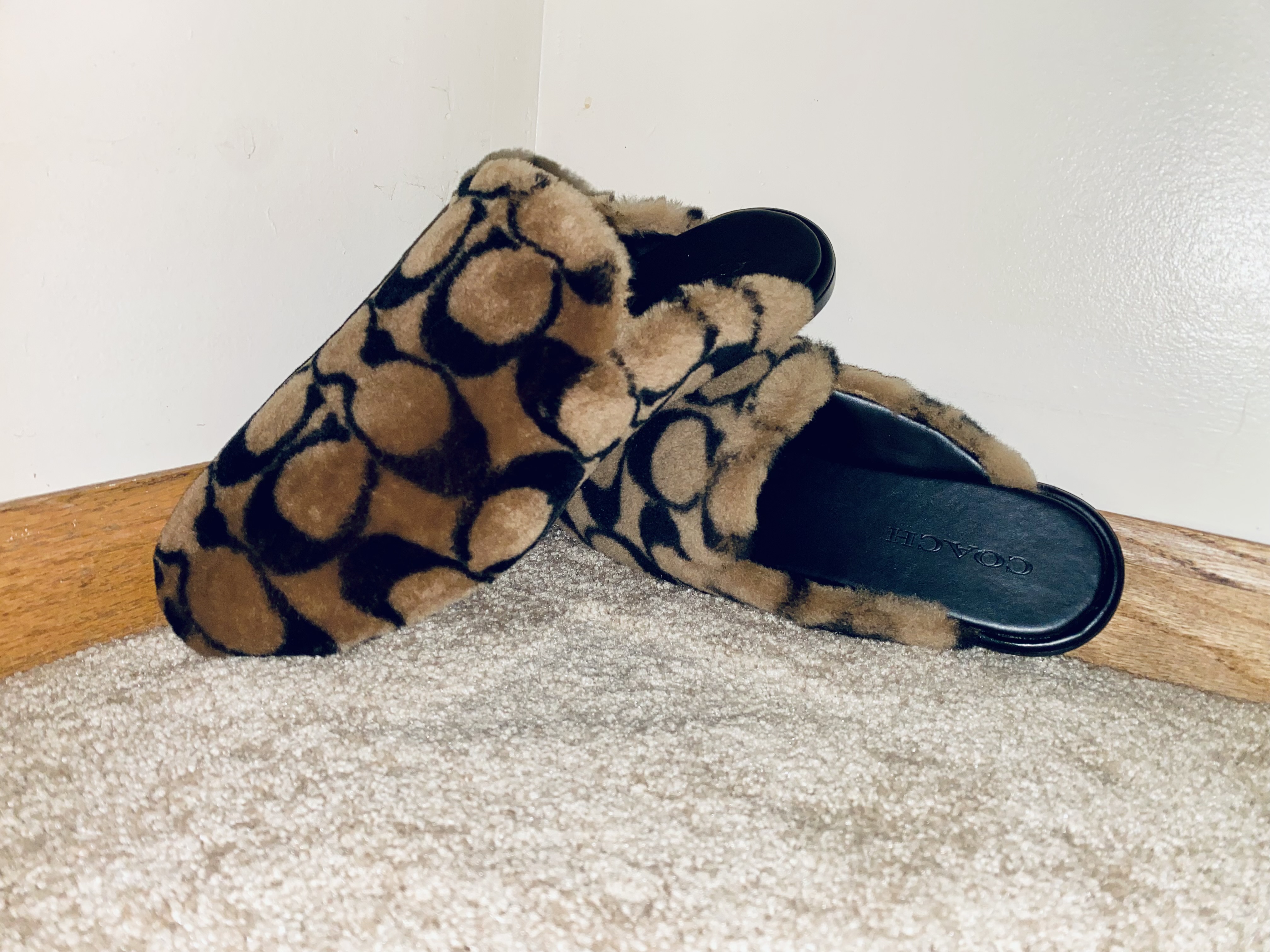 Coach Black Shearling fuzzy Slide Sandals Slipper In Signature Shearling | Other Shoes | Coach | COACH® main image 2
