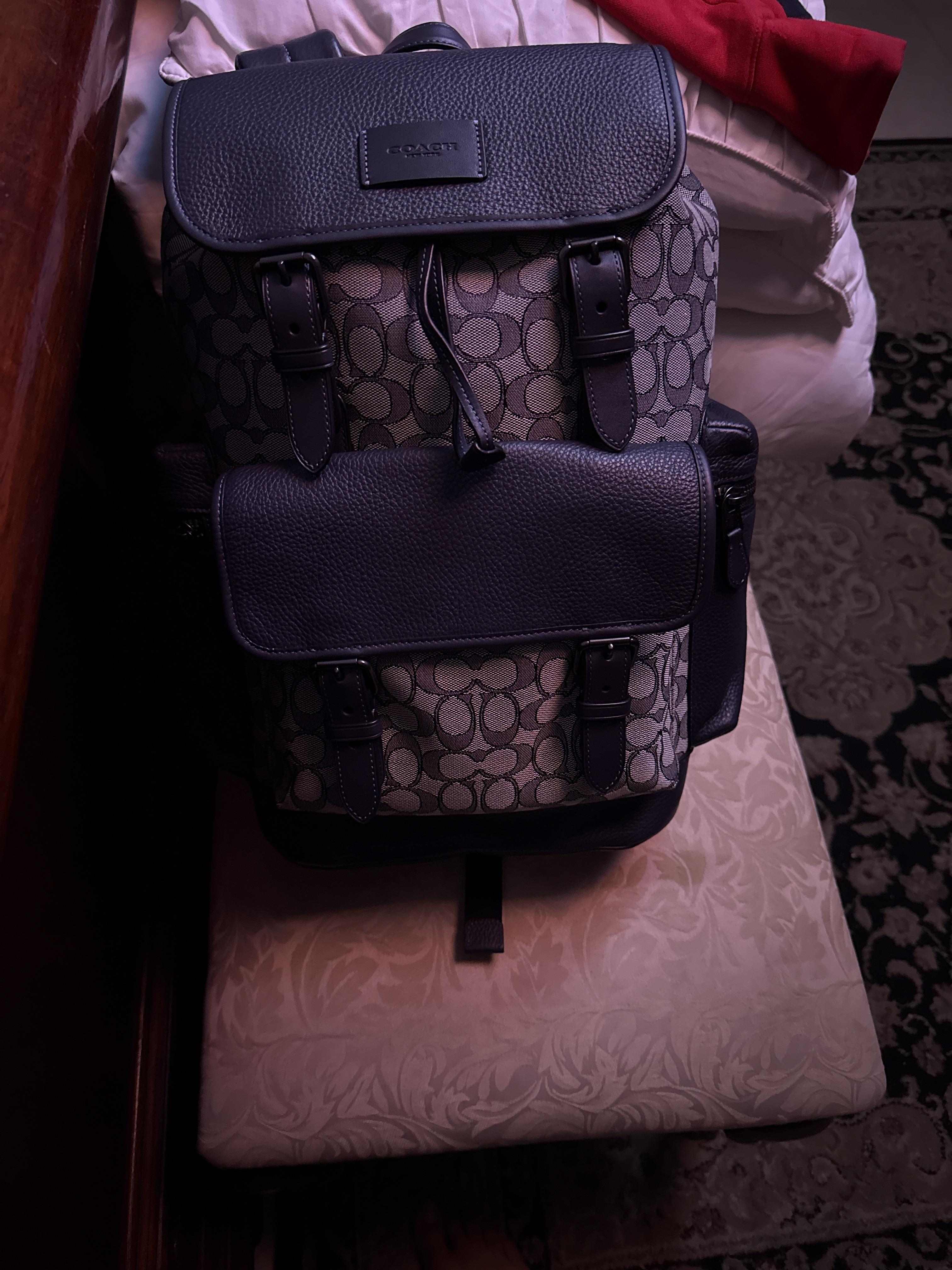 coach backpack magnetic black cinch flower Mini Blake Carryall In Floral Patchwork Leather Charlie Backpack In Tea Rose Floral Print Nylon (Coach F57635)Silverblack Multidetailsprinted Nyloninside Zip And Multifunction Pocketszip Buy The Teriyaki Backpack |
