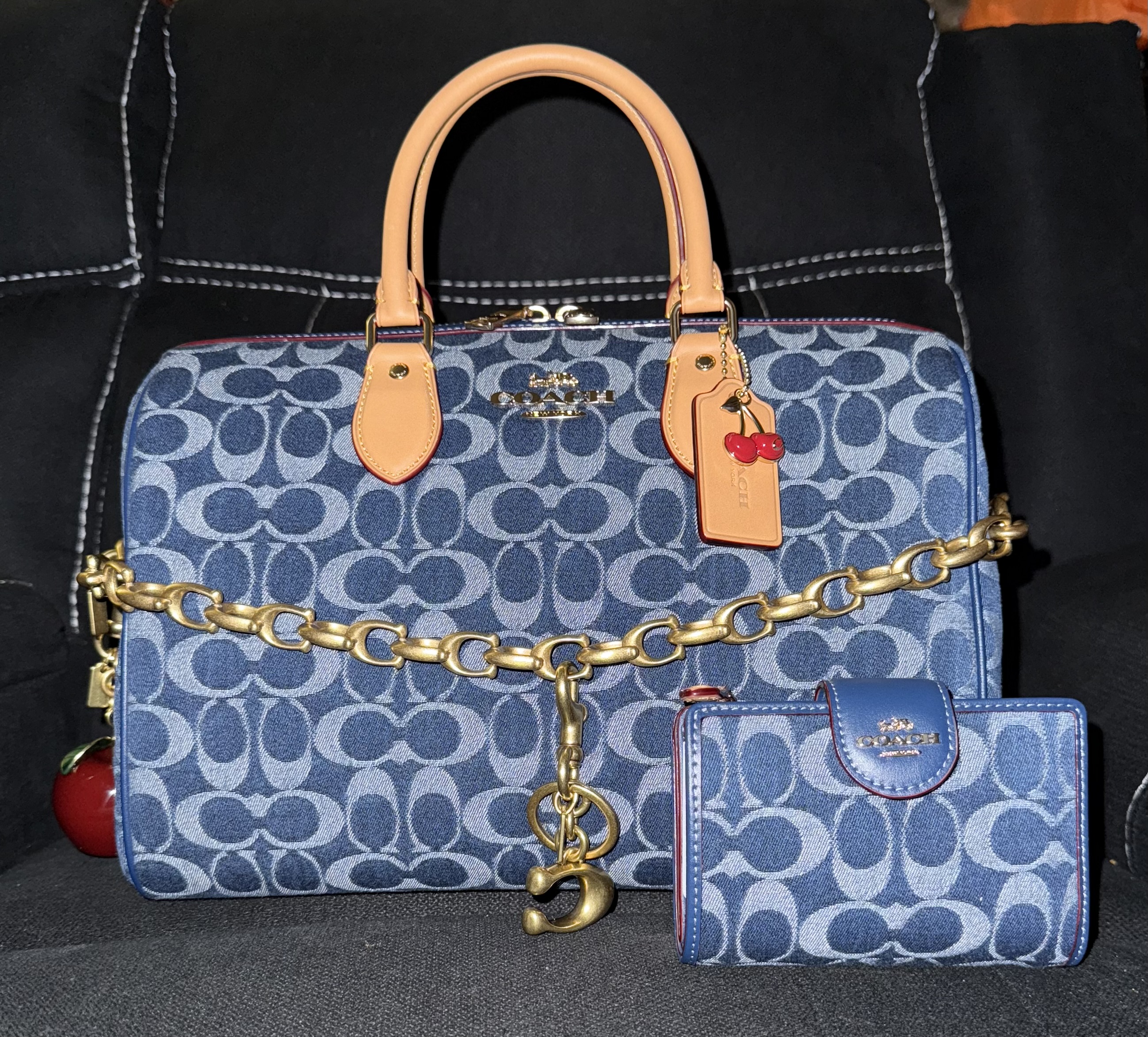 バッグ Coach Satchel Bag Signature Denim 45c6fbacecad891e1752dbdb705023