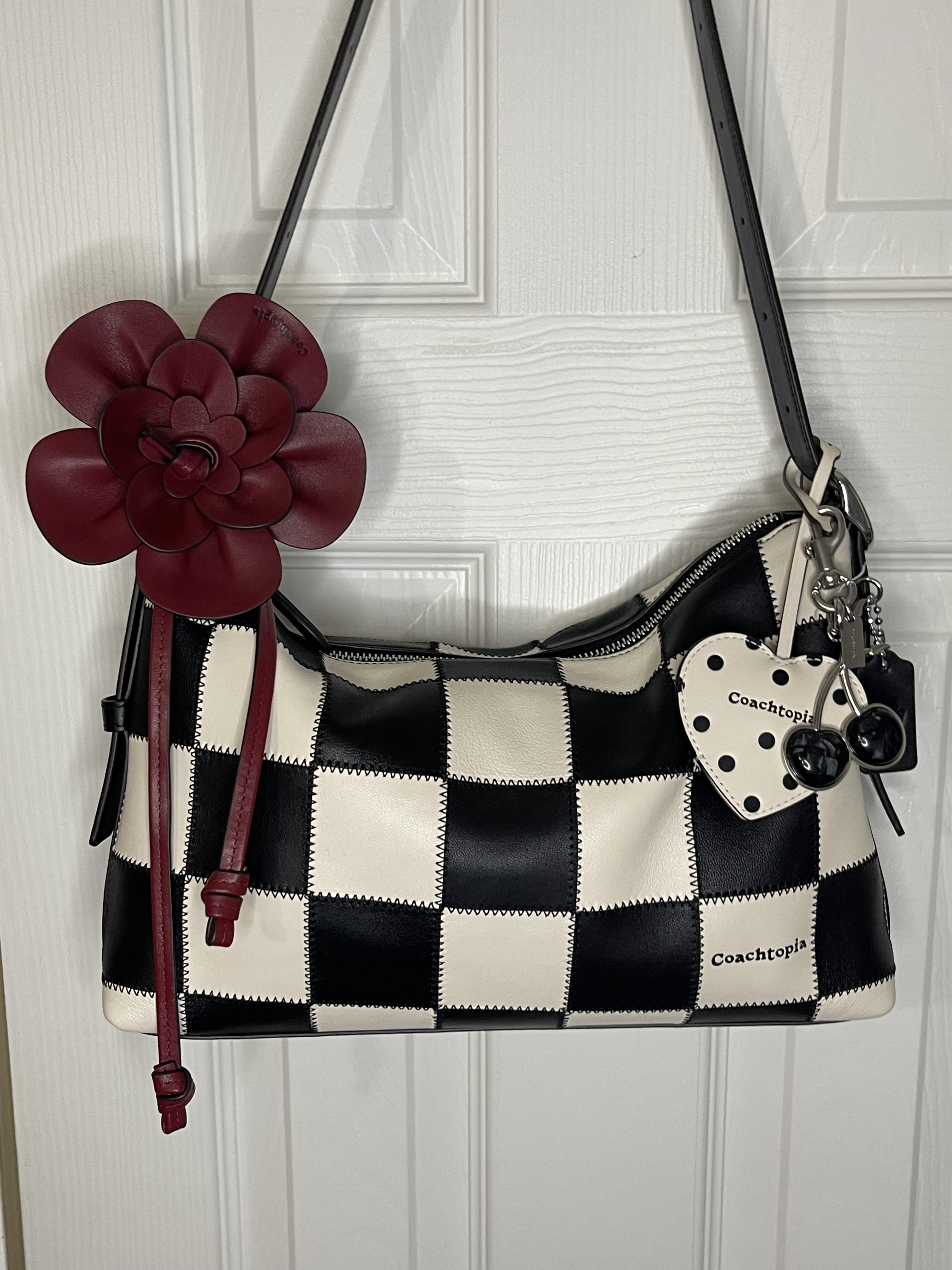 COACH モノグラムレザーボディバッグ Alter/Ego Slouchy Shoulder Bag In Checkerboard Upcrafted Leather