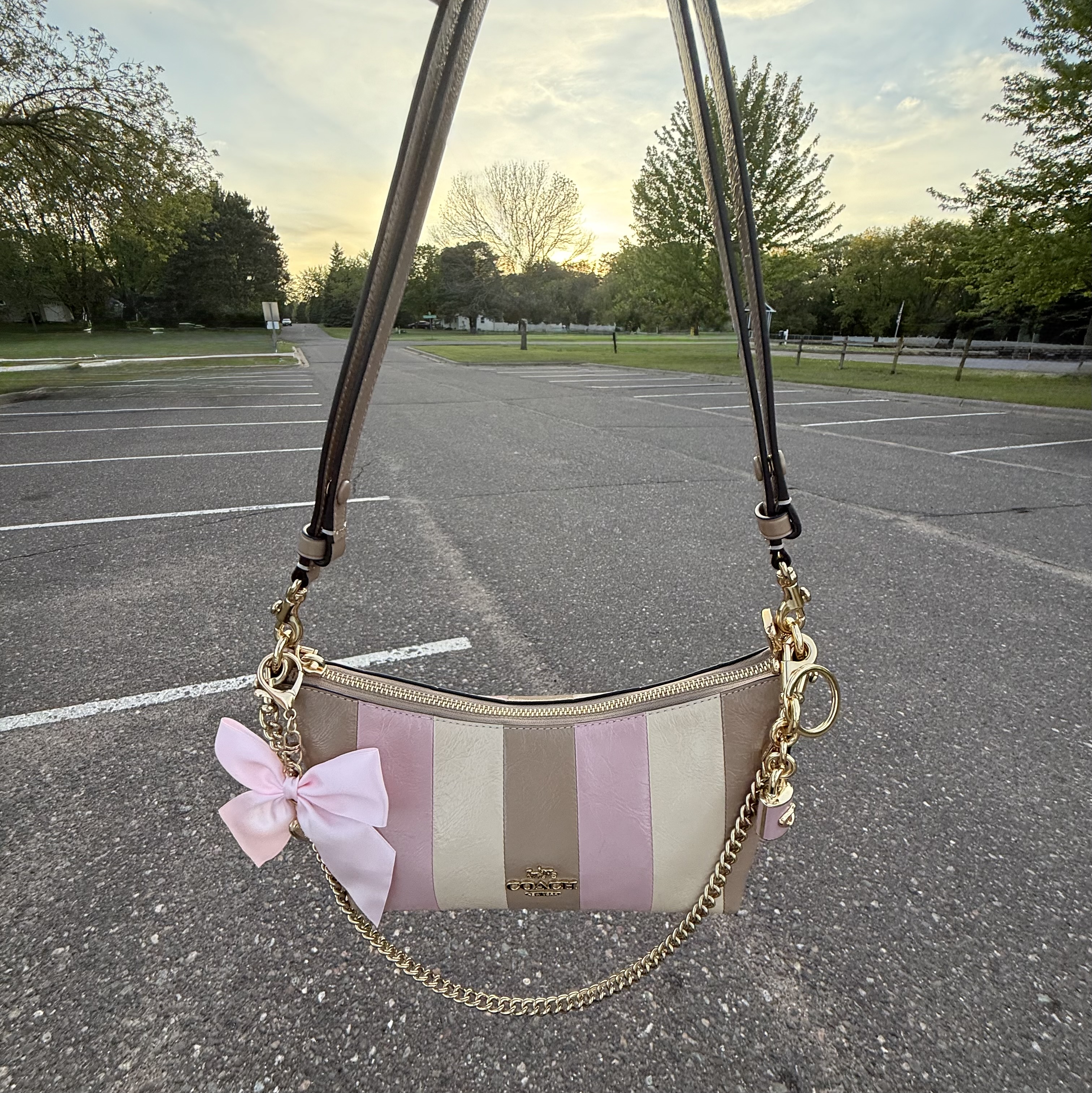 Caitlin Shoulder Bag With Striped Patchwork | Bags | Coach | COACH®
