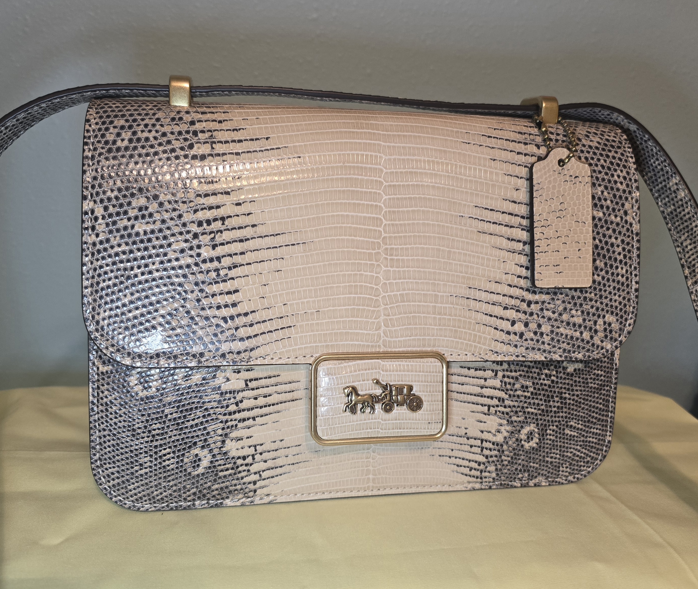Restored Alie Shoulder Bag In Signature Jacquard With Snakeskin