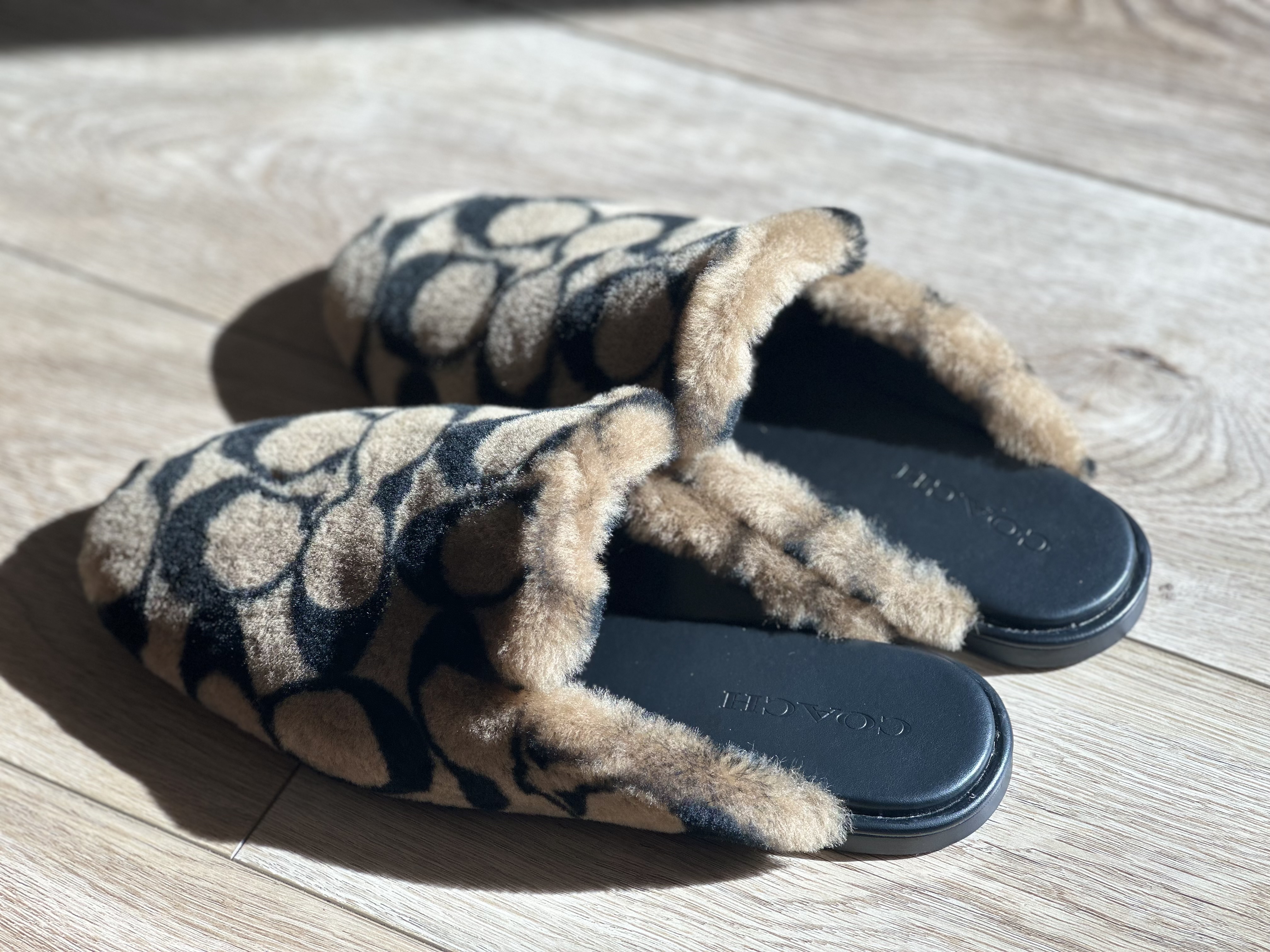 Coach Black Shearling fuzzy Slide Sandals Slipper In Signature Shearling | Other Shoes | Coach | COACH® main image 3