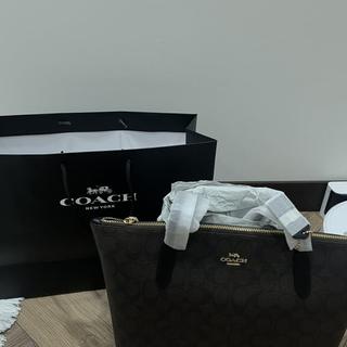 Zip Top Tote Bag In Signature Canvas With Ornament Print | COACH®
