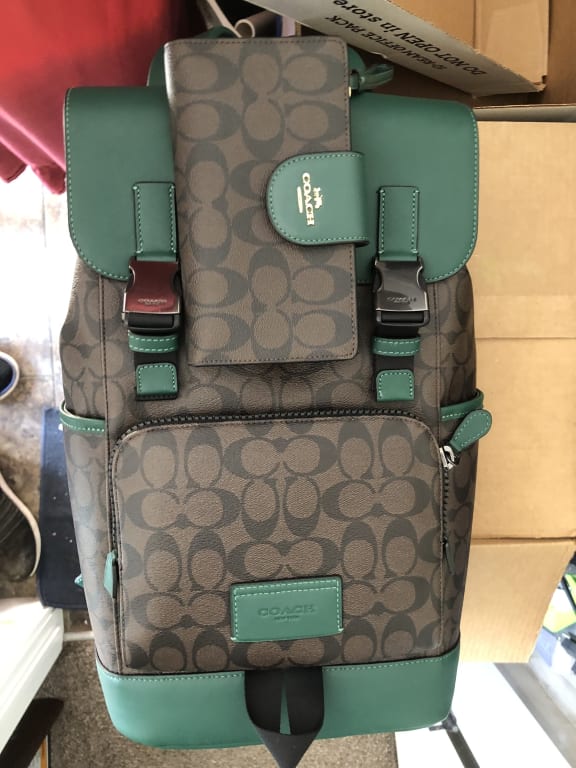 Track Backpack In Blocked Signature Canvas | COACH®