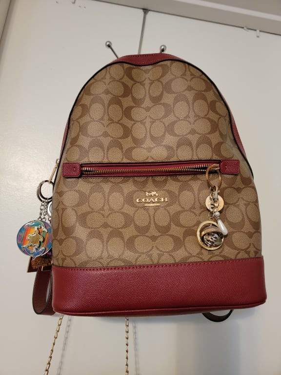 Kenley Backpack In Signature Canvas With Stripe | COACH® display picture 1
