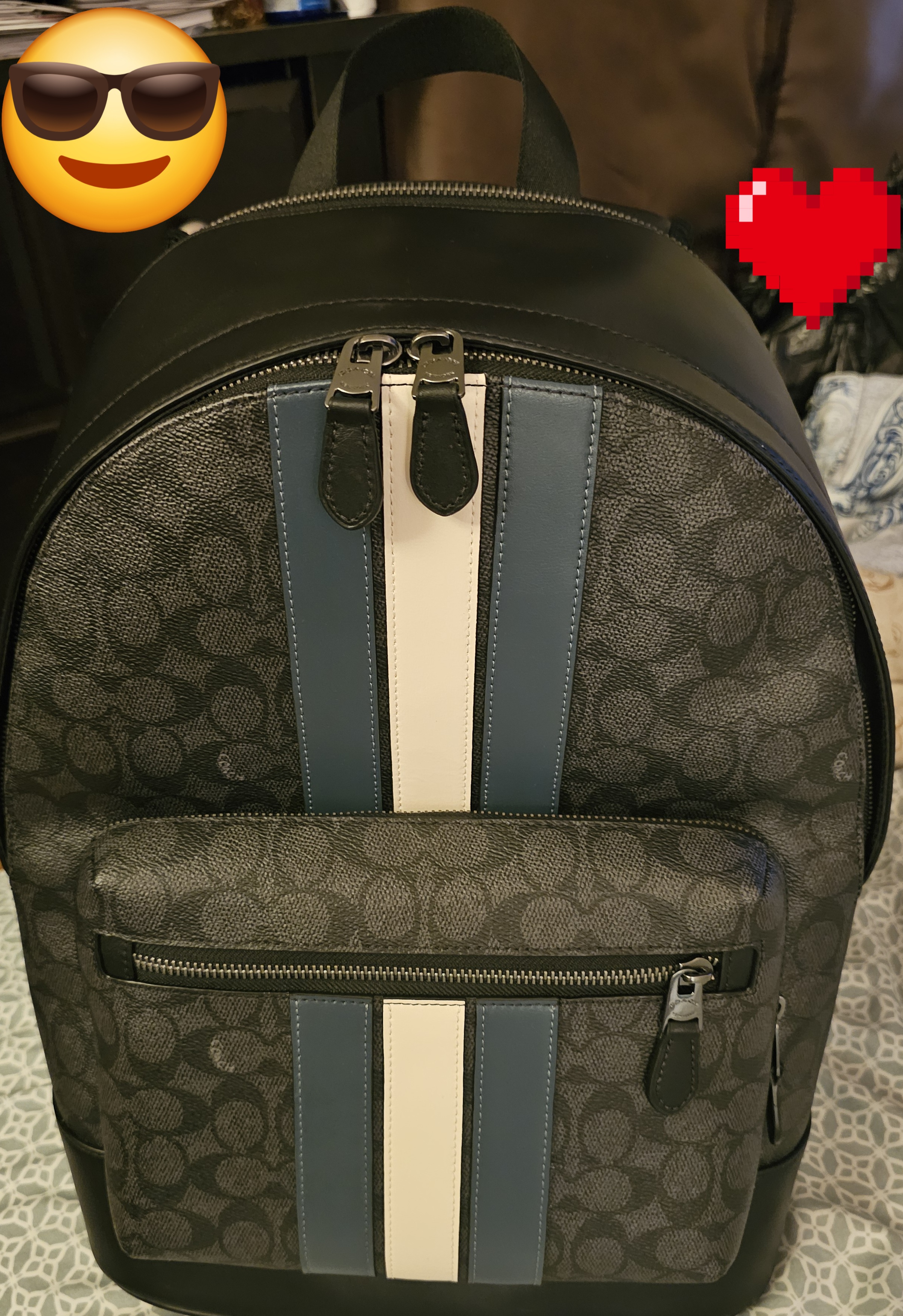 West Backpack In Signature Canvas With Varsity Graphic | Bags