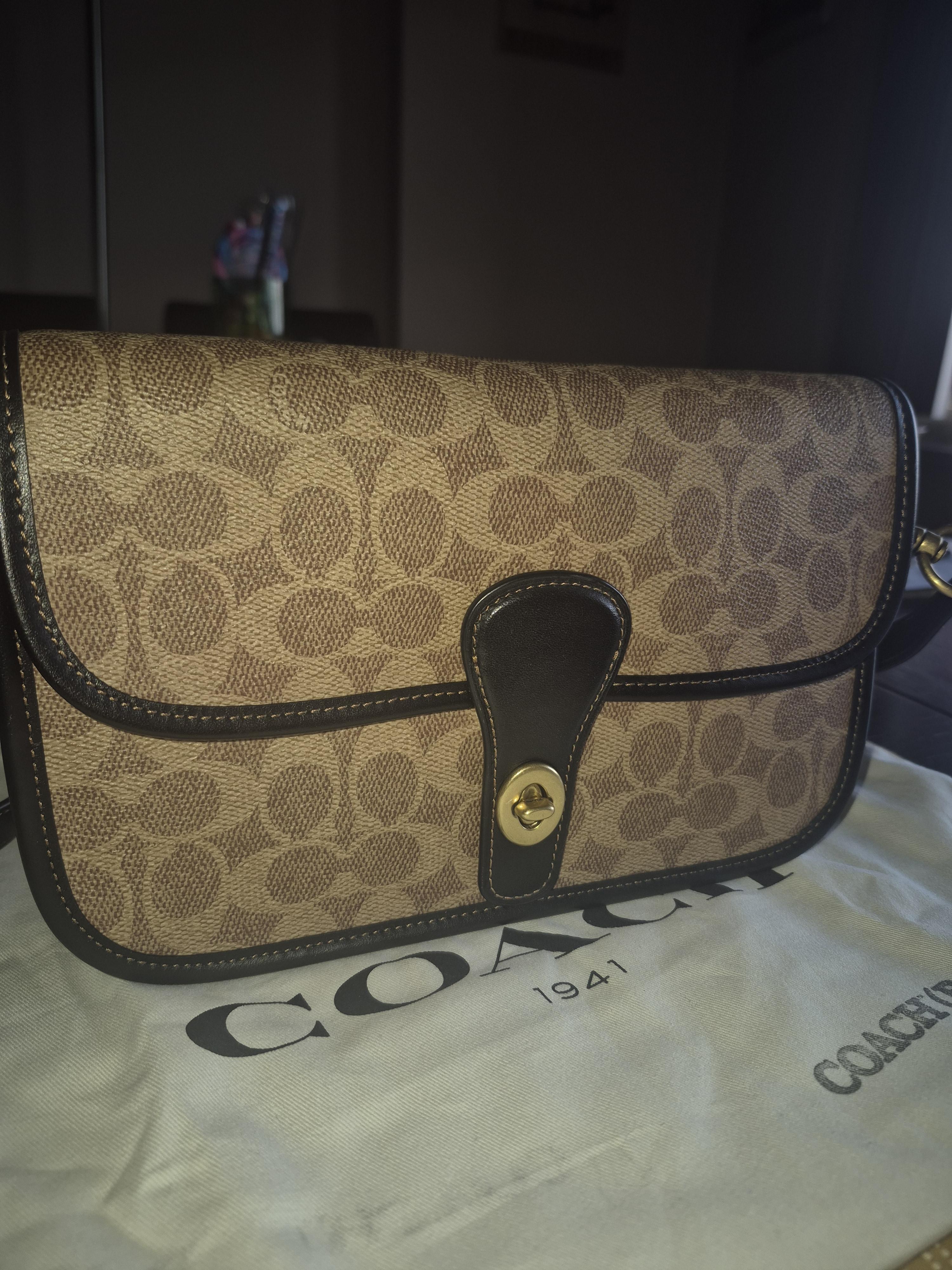 COACH® | Restored Turnlock Tab Messenger Bag In Signature Canvas