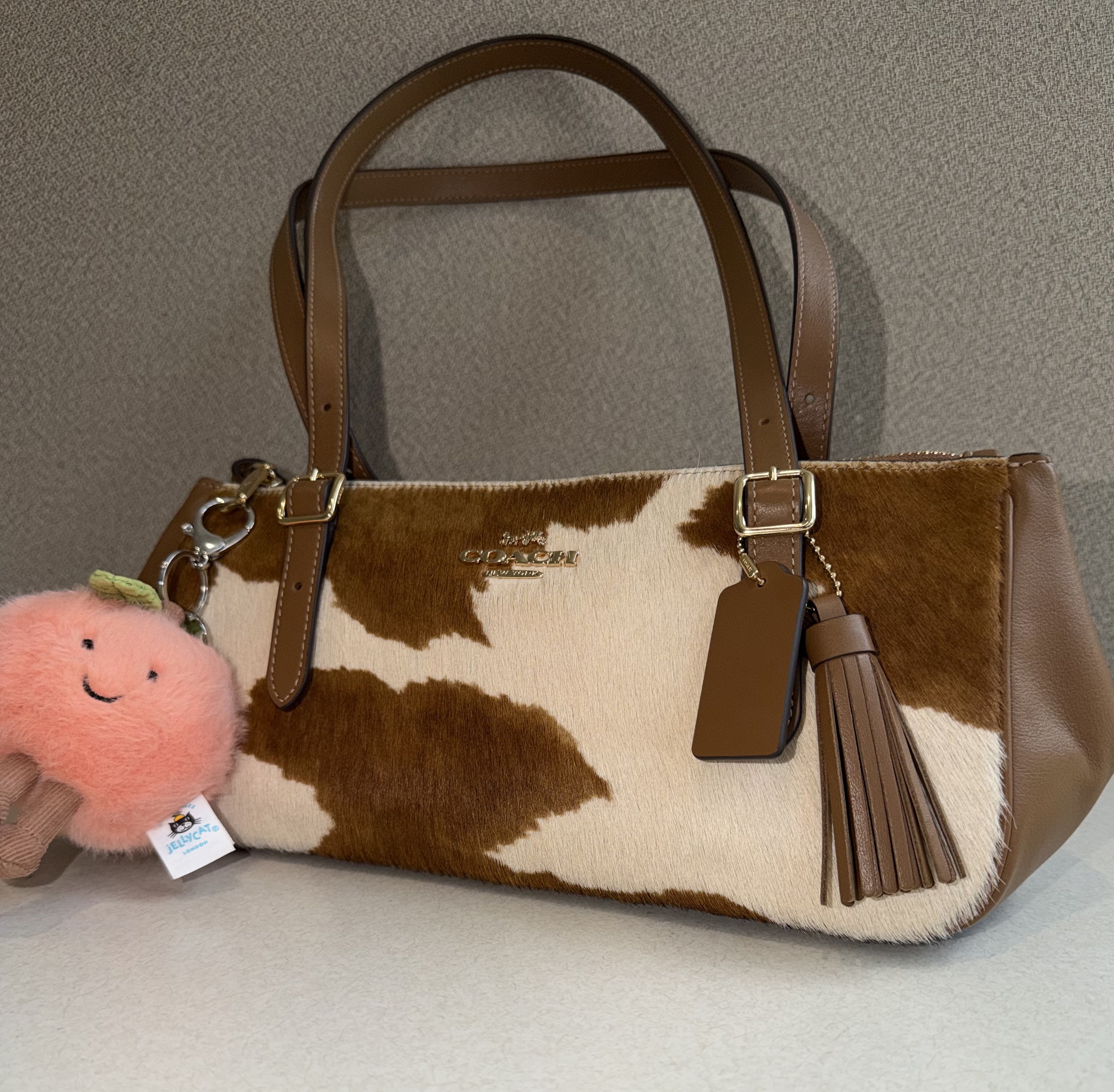 Asher Shoulder Bag In Haircalf With Cow Print | Bags | Coach | COACH®
