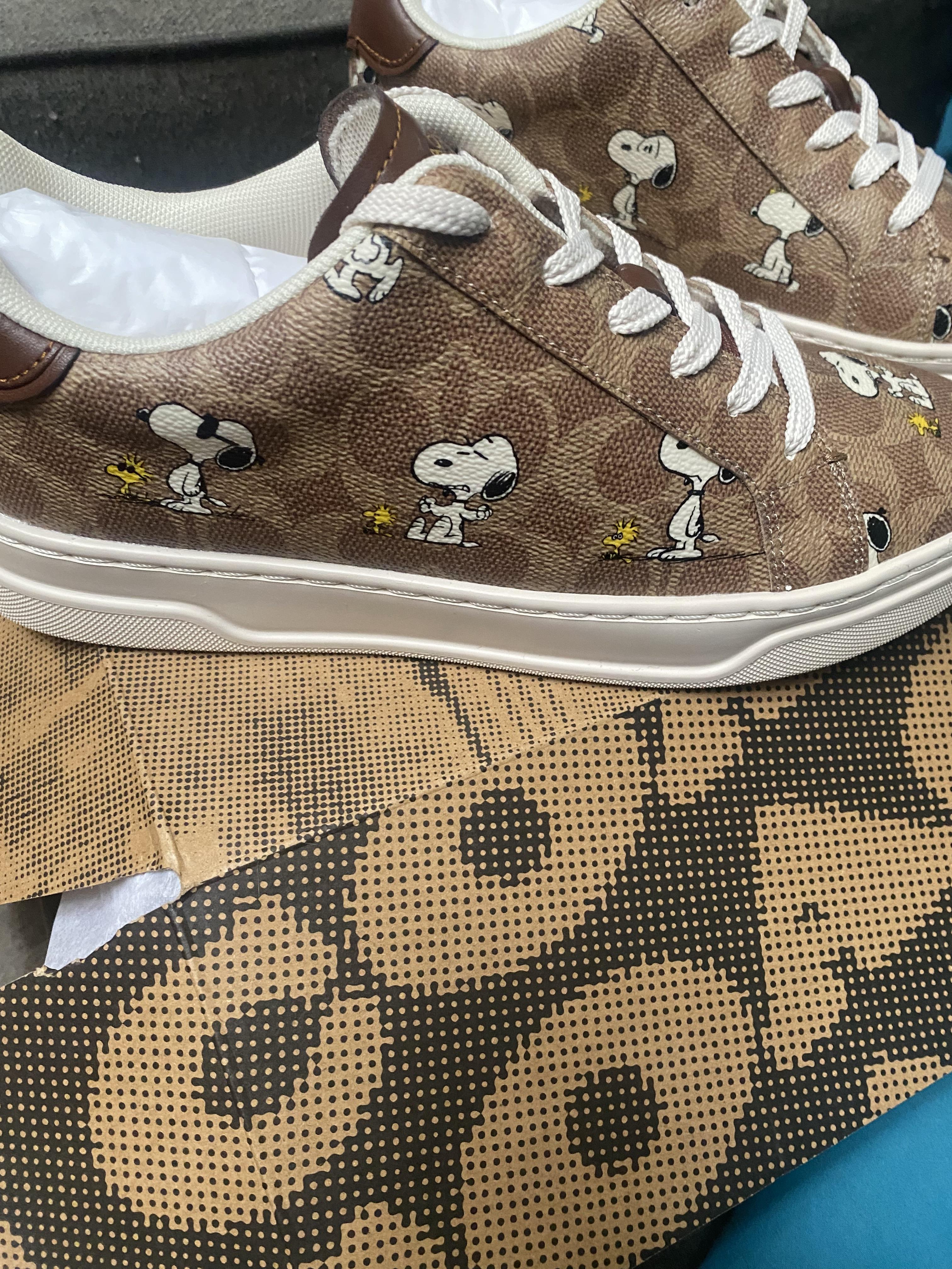 Coach X Peanuts High Line Sneaker In Signature Canvas With Snoopy