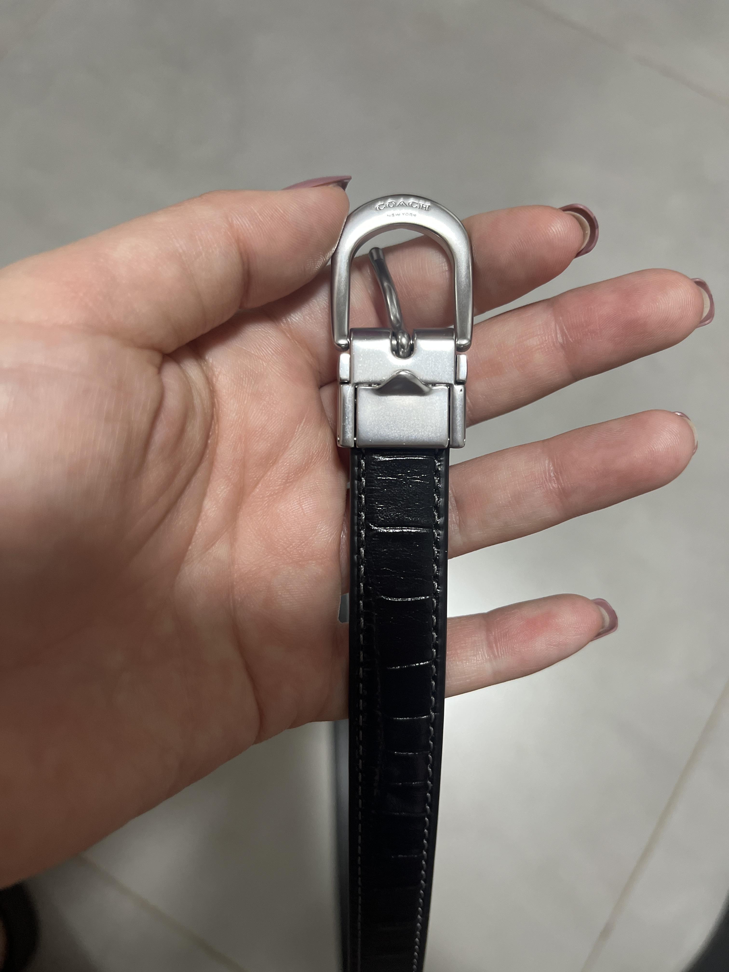 COACH Calf Leather Classic Buckle Cut To Size Reversible Belt 18 Mm NEW Coach Outlet Classic Buckle Cut To Size Reversible Belt, 18  main image 3