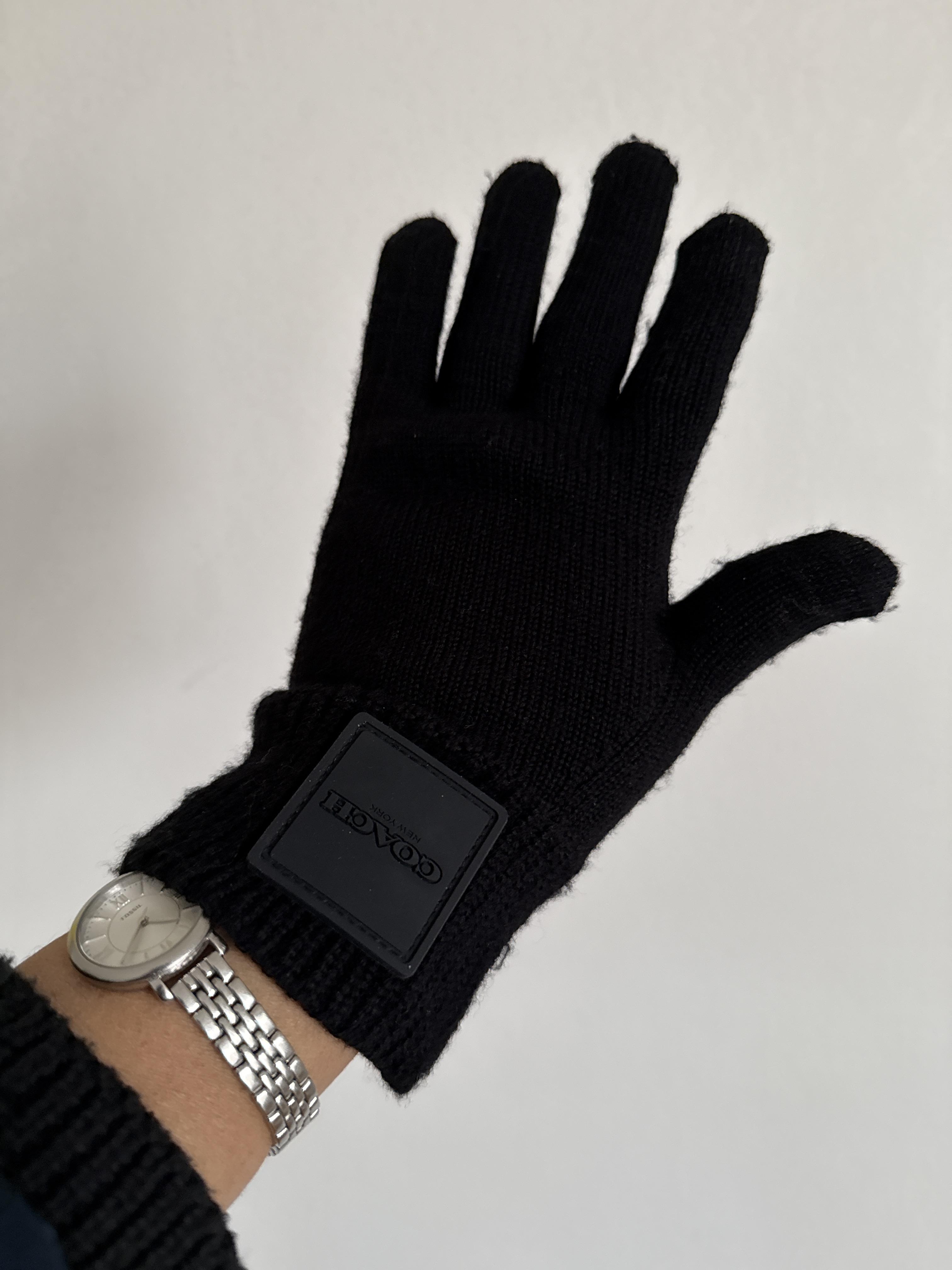 Knit Tech Gloves With Rubber Patch | Accessories | Coach | COACH®