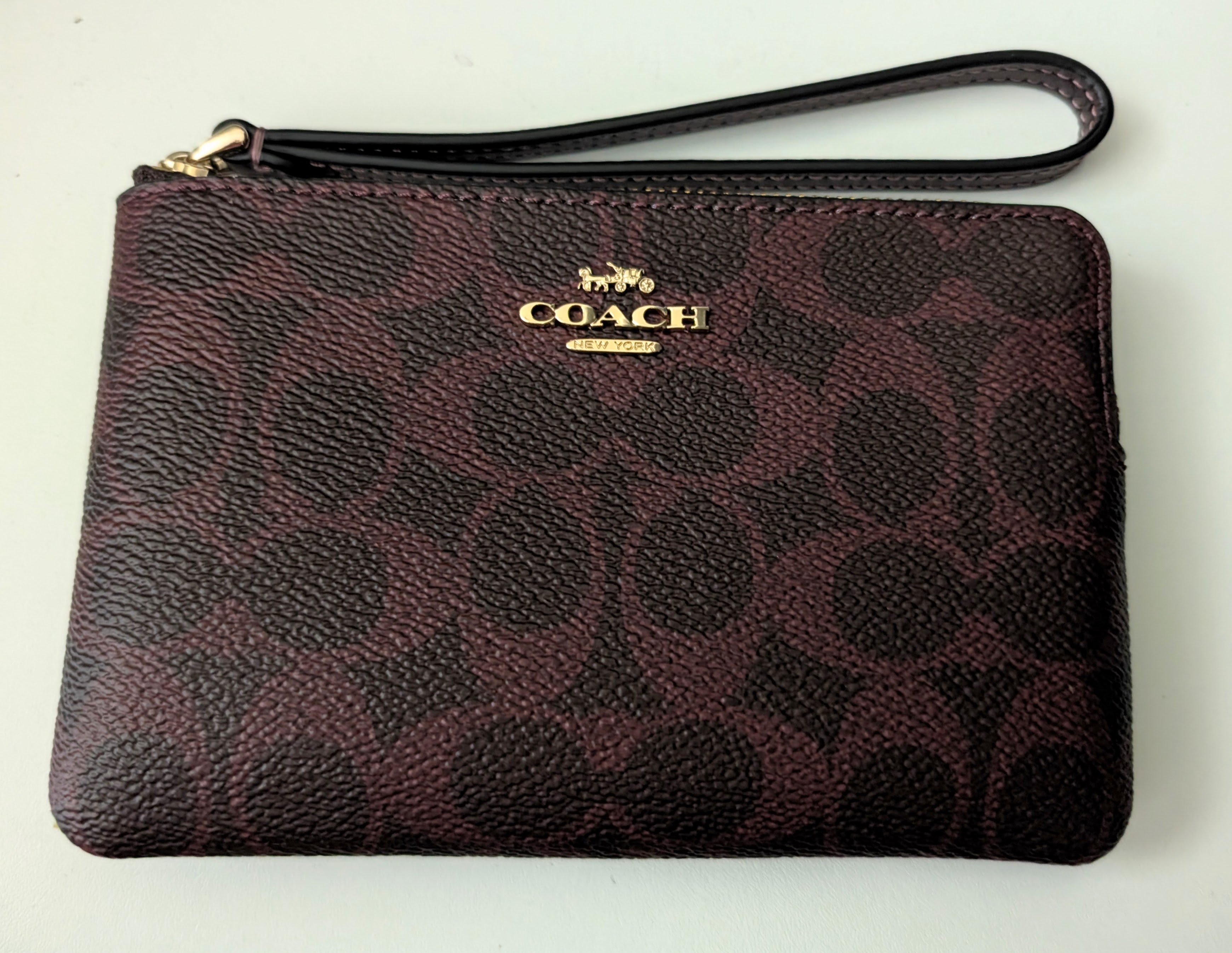 Corner Zip Wristlet With Gingham Print And Charm | COACH®