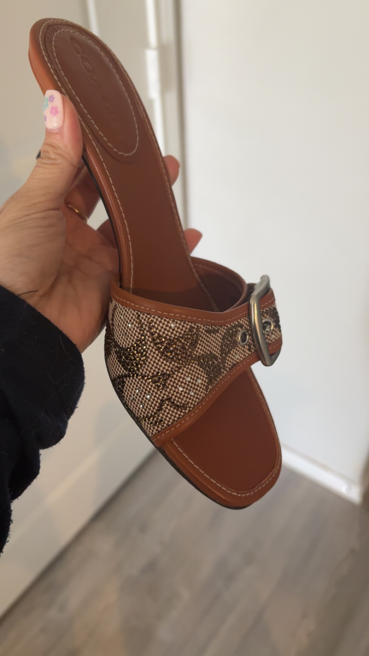 COACH® | Margot Sandal In Signature Textile Jacquard
