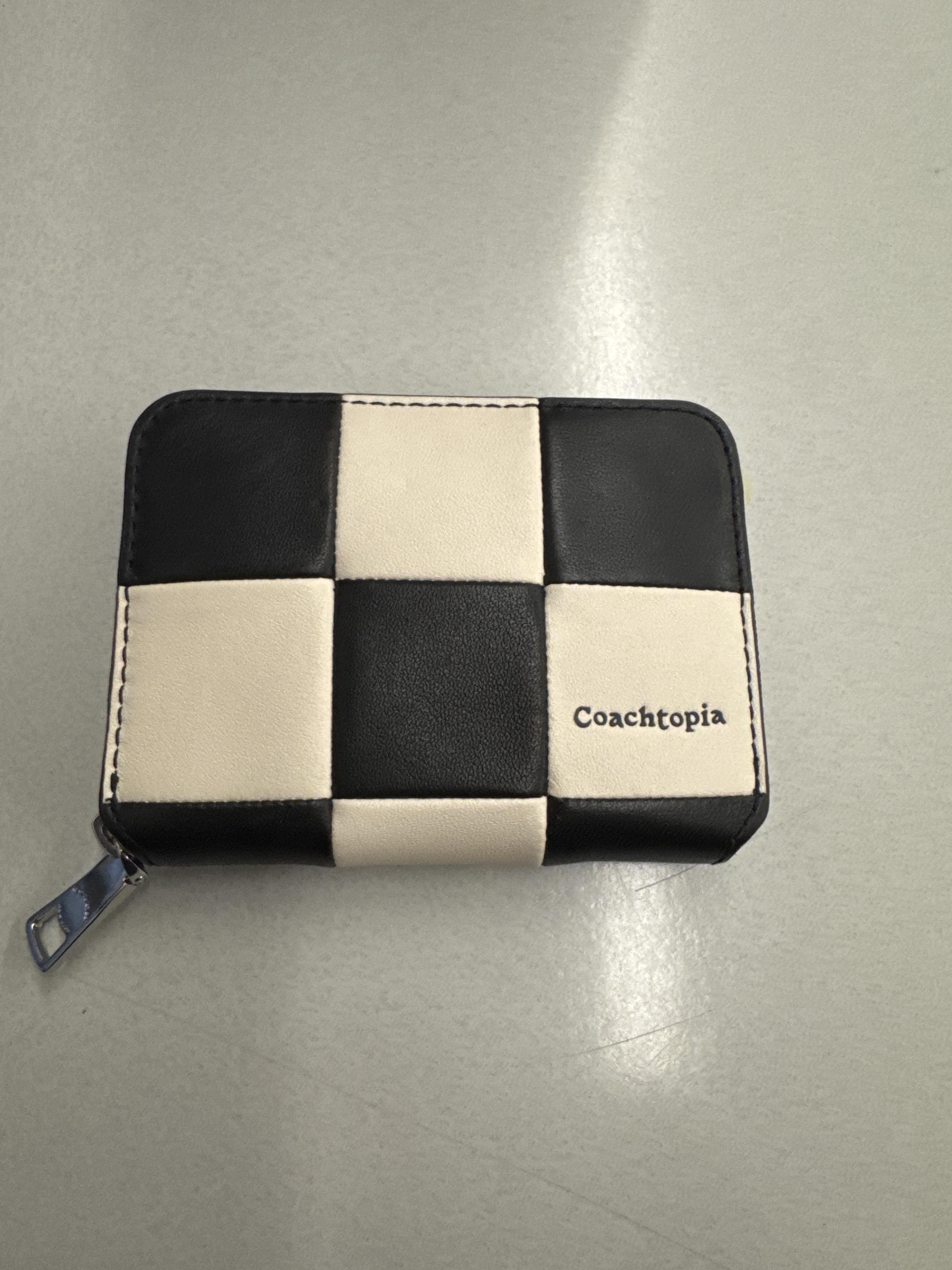 Zip Around Wallet In Checkerboard Upcrafted Leather | Wallets