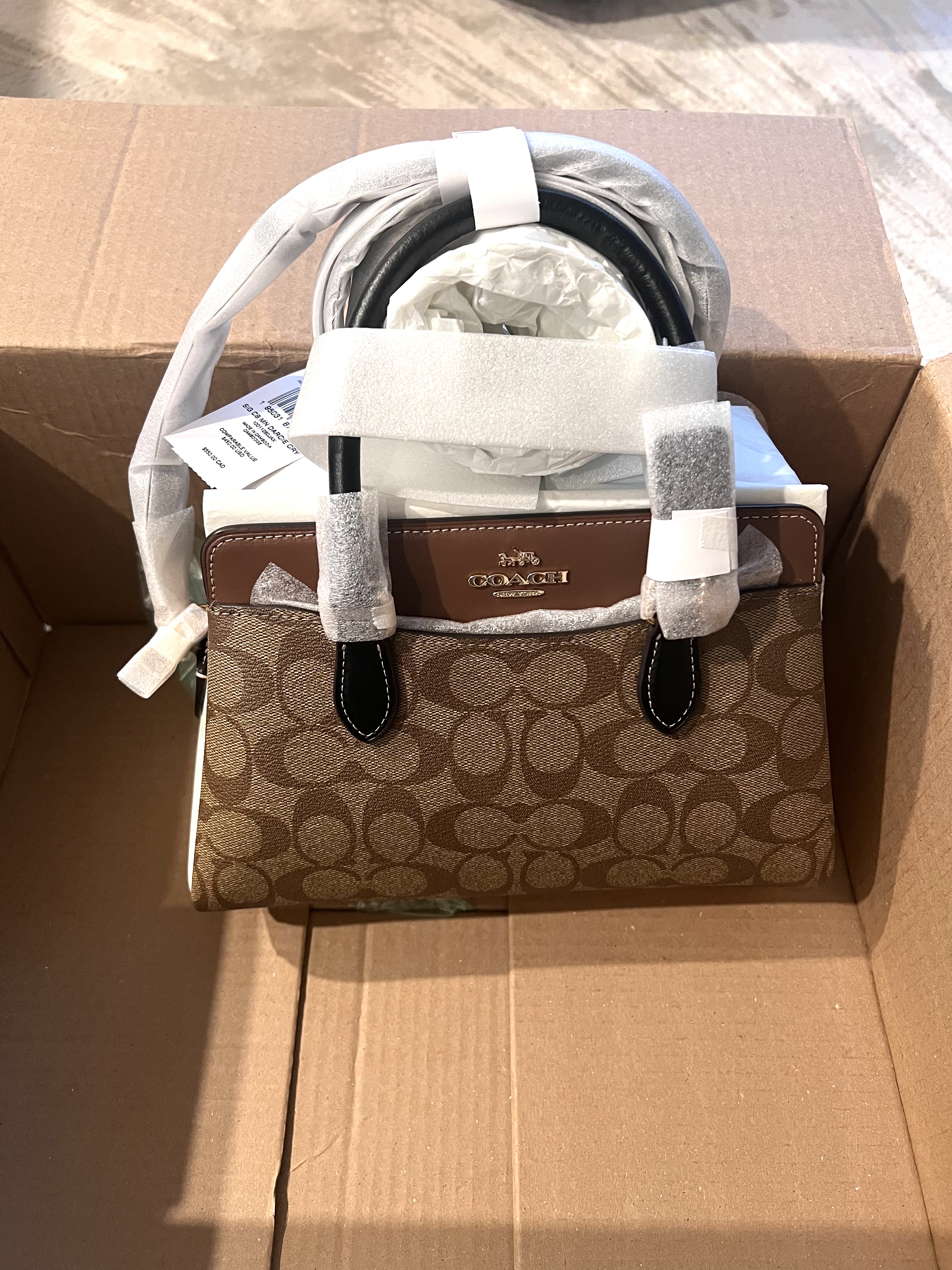 Mini Darcie Carryall Bag In Blocked Signature Canvas | COACH®