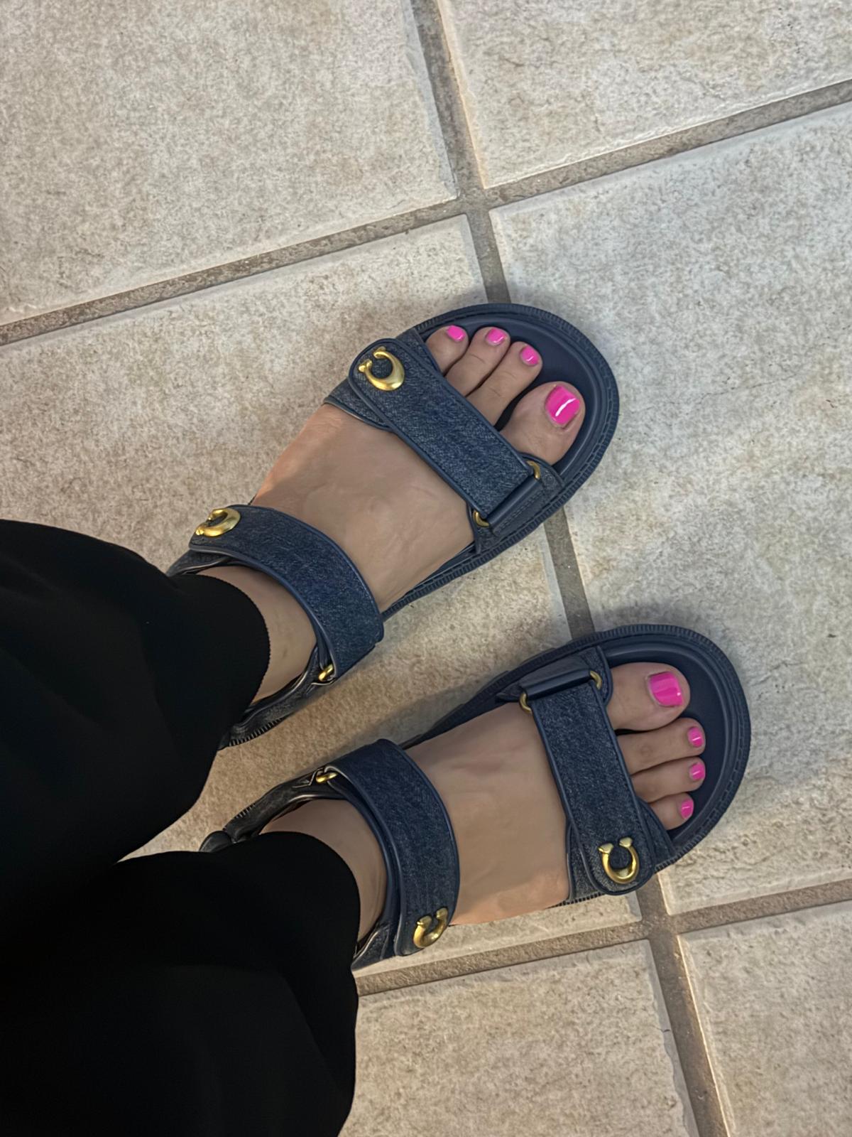 Brynn Sandal In Crystal Signature Denim | COACH®