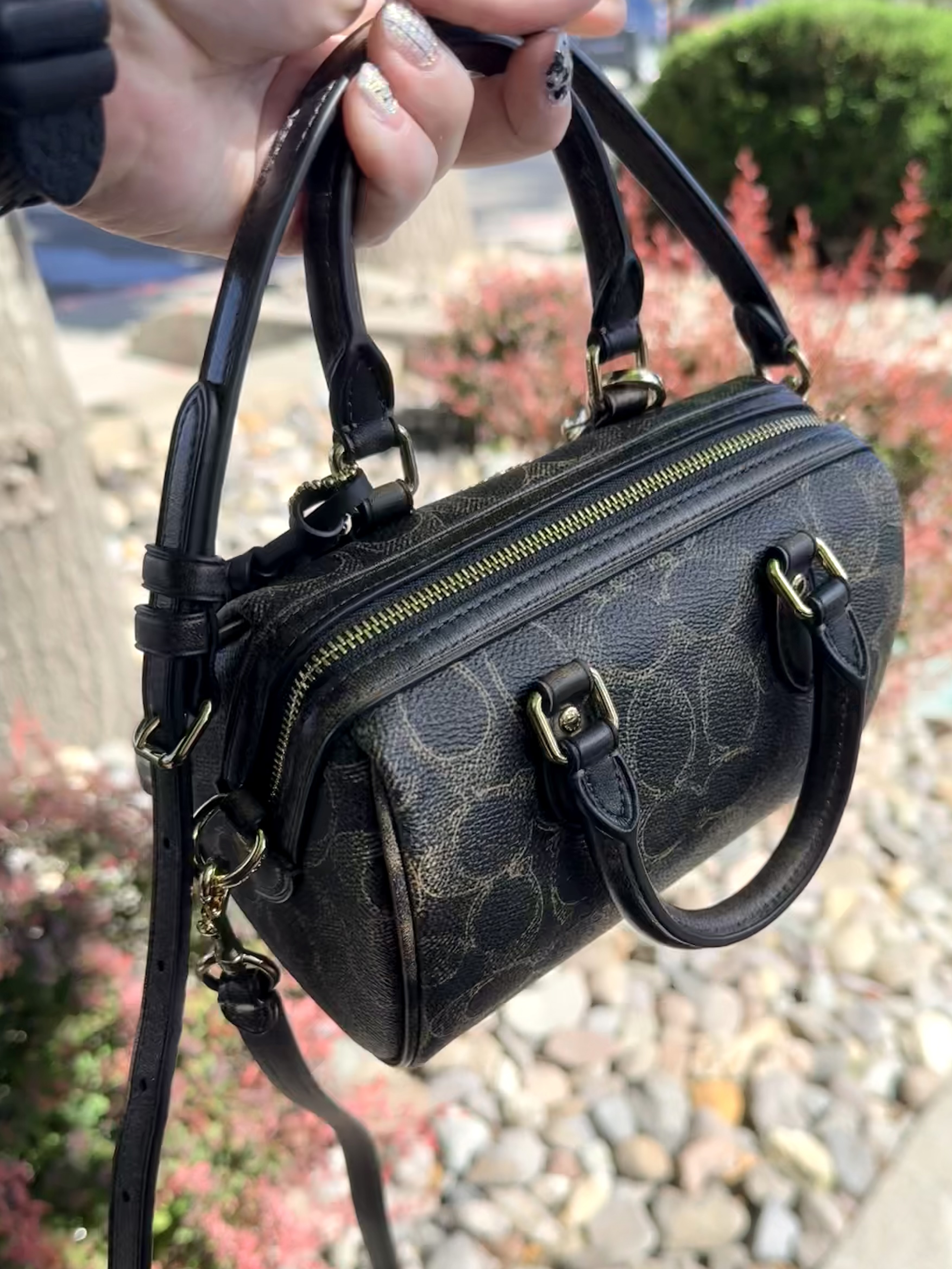 Mini Rowan Crossbody Bag In Signature Jacquard With Floral