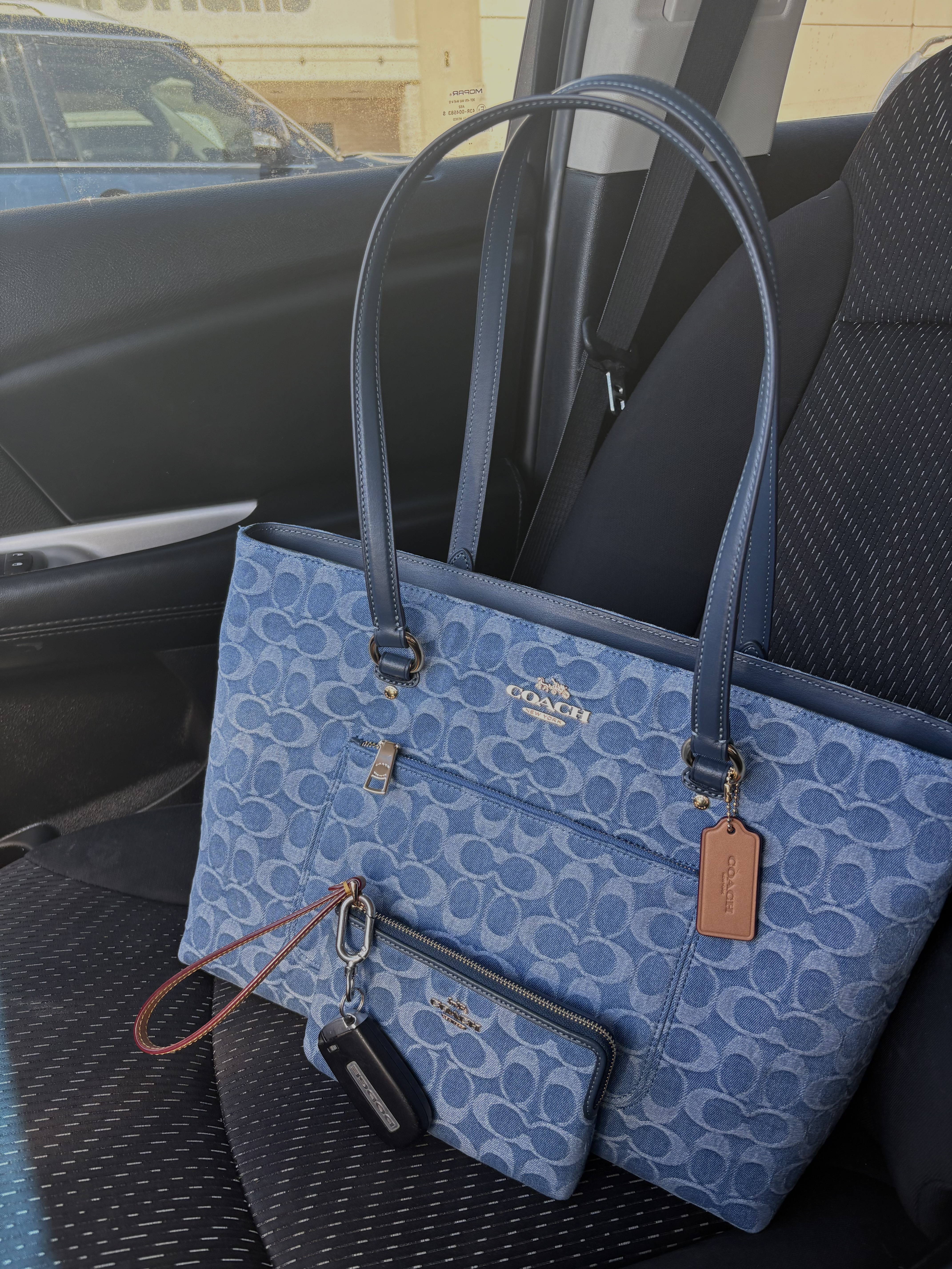 Corner Zip Wristlet In Signature Denim | Wristlets | Coach | COACH®