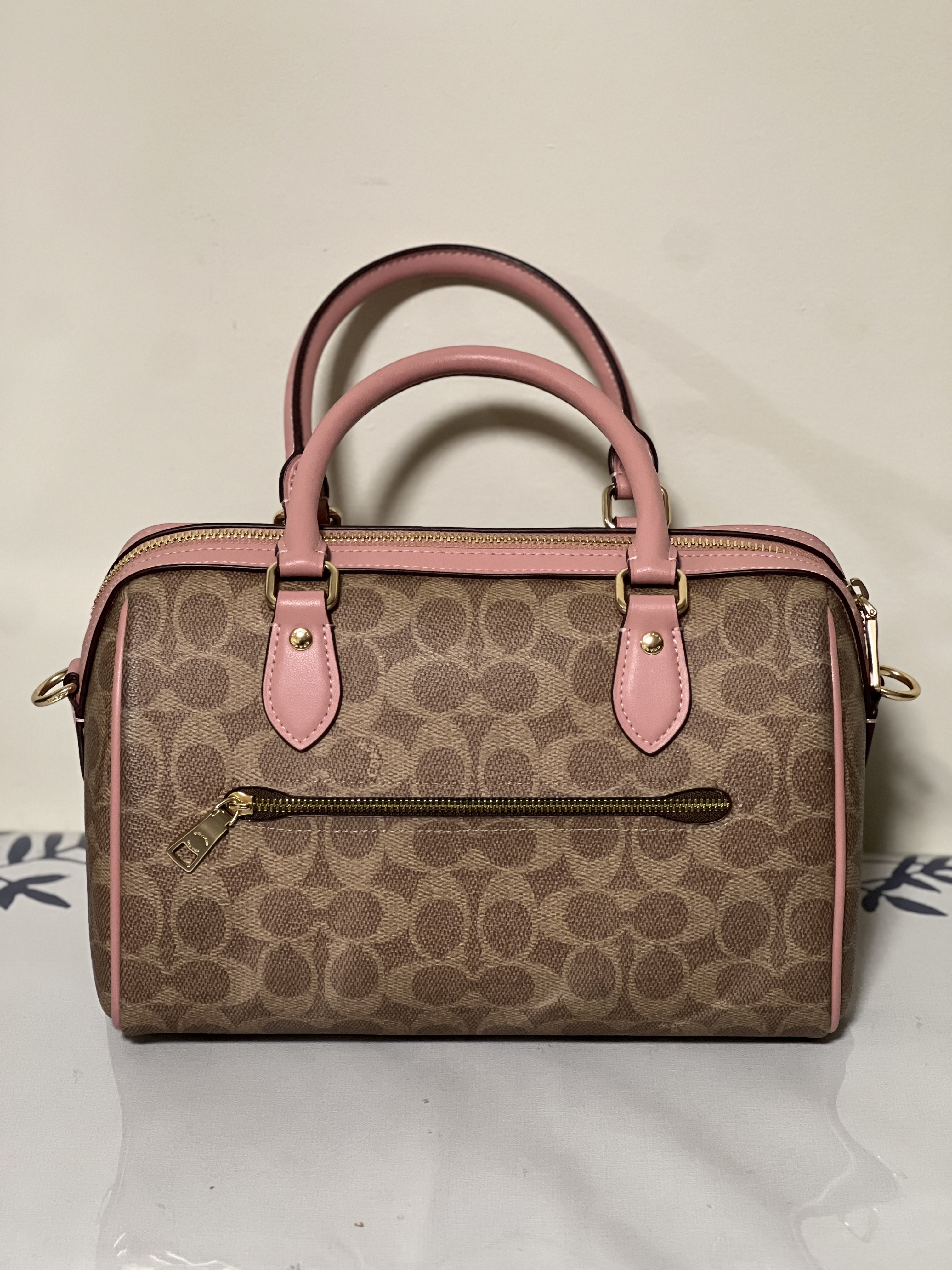 Coach X Peanuts Rowan Satchel Bag In Signature Canvas With Snoopy
