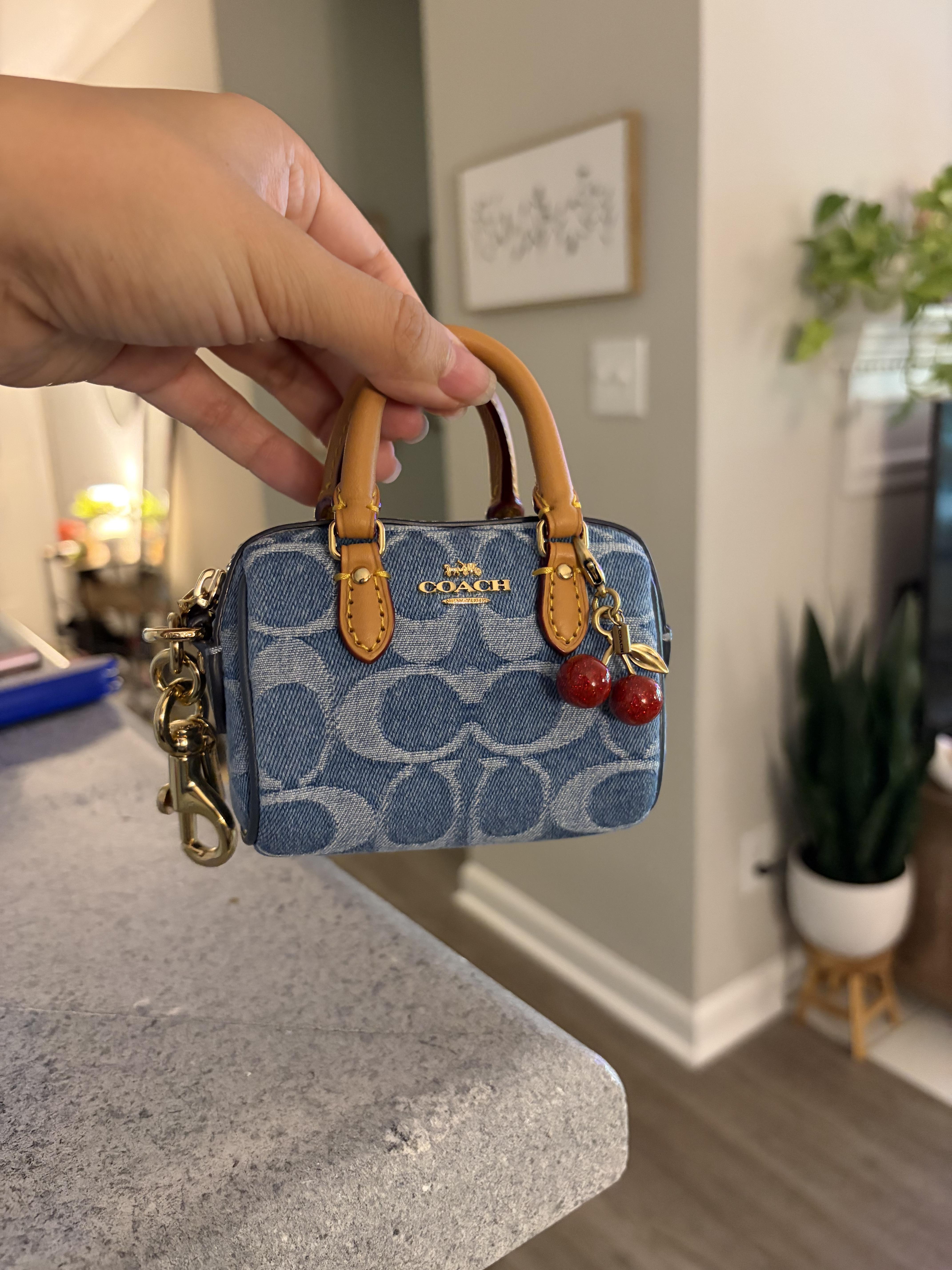 Mini Rowan Bag Charm In Signature Denim | COACH®