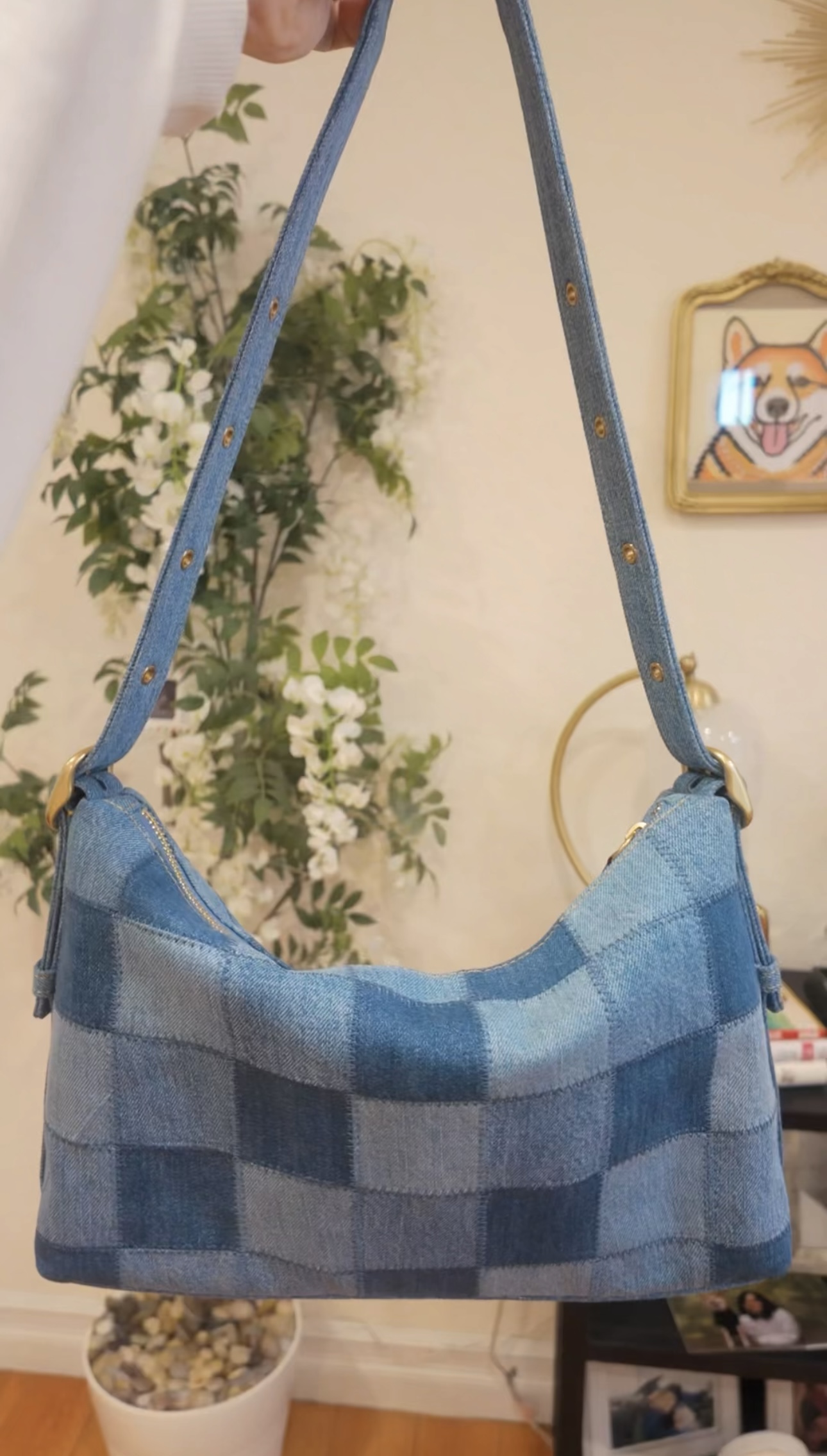 Alter/Ego Shoulder Bag In Checkerboard Upcrafted Leather